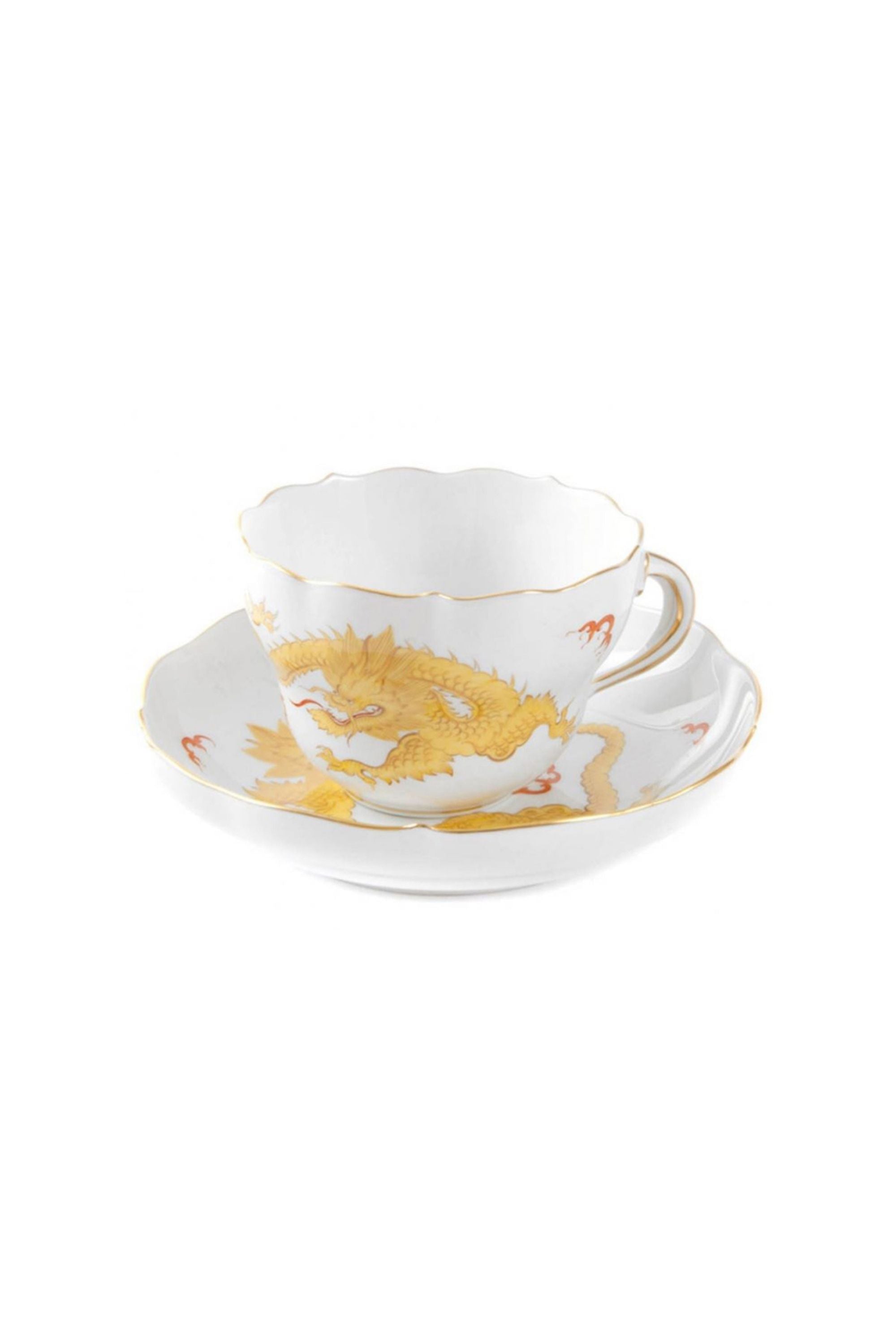 Yellow Dragon Tea Service. The Chinese Ming Dragon is one of Meissen's oldest and most popular designs. It stands for supernatural wisdom, for the spirit of change, for sun, light, and the male power of yang.