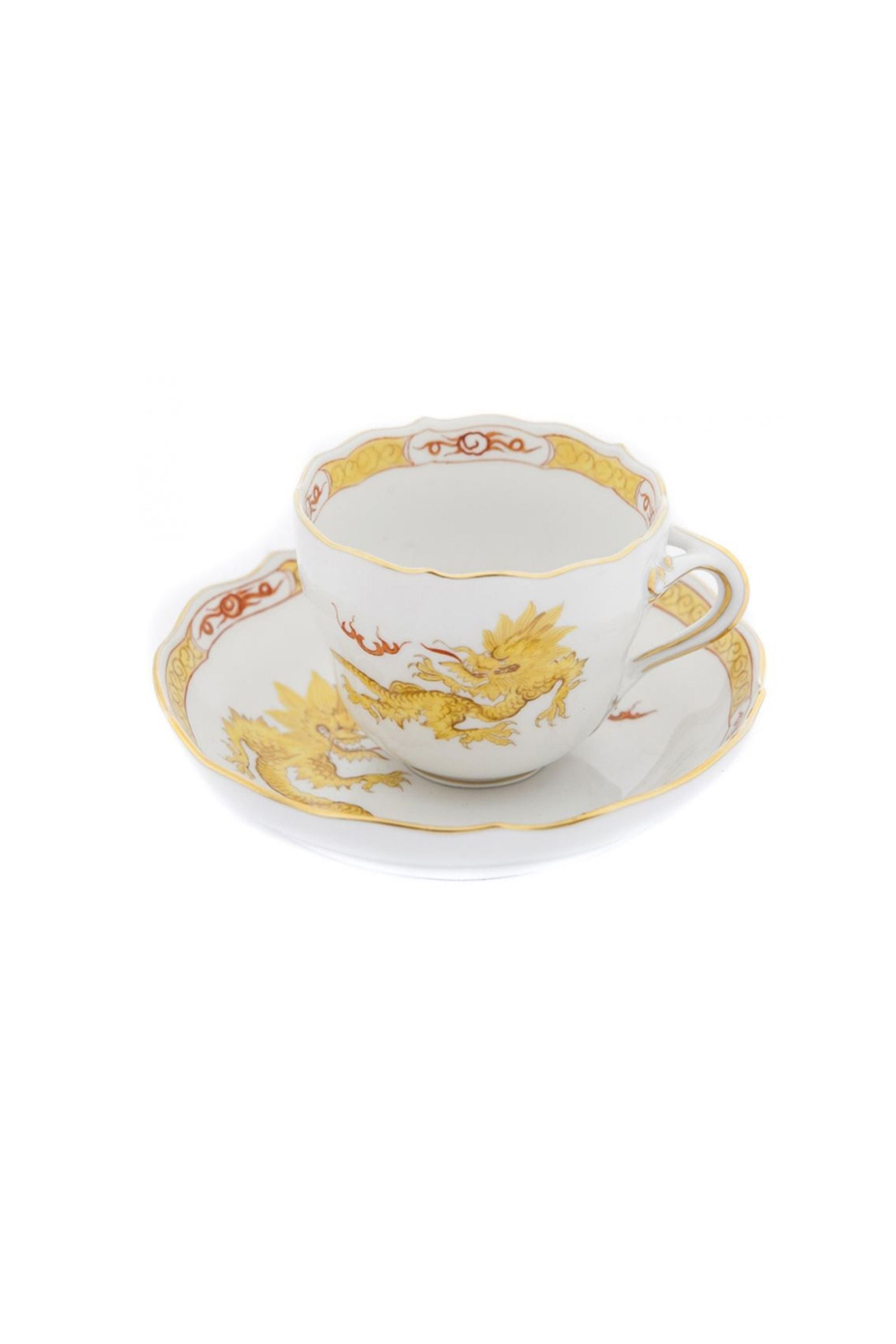 Yellow Dragon Tea Service. The Chinese Ming Dragon is one of Meissen's oldest and most popular designs. It stands for supernatural wisdom, for the spirit of change, for sun, light, and the male power of yang.