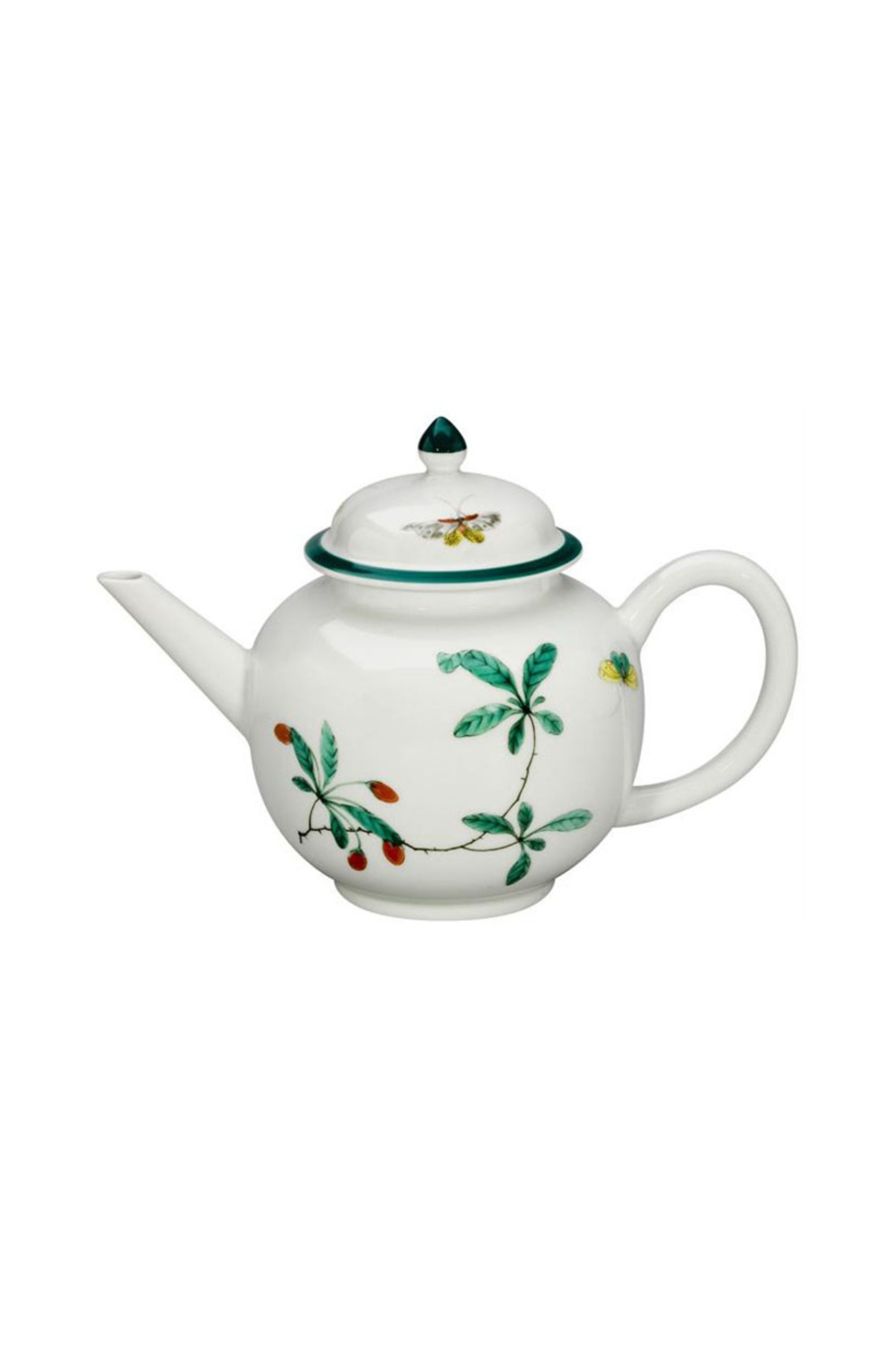 Tea and coffee service. This graceful design, with its leaves, berries, and butterflies, was derived directly from antique Chinese Palace porcelain.