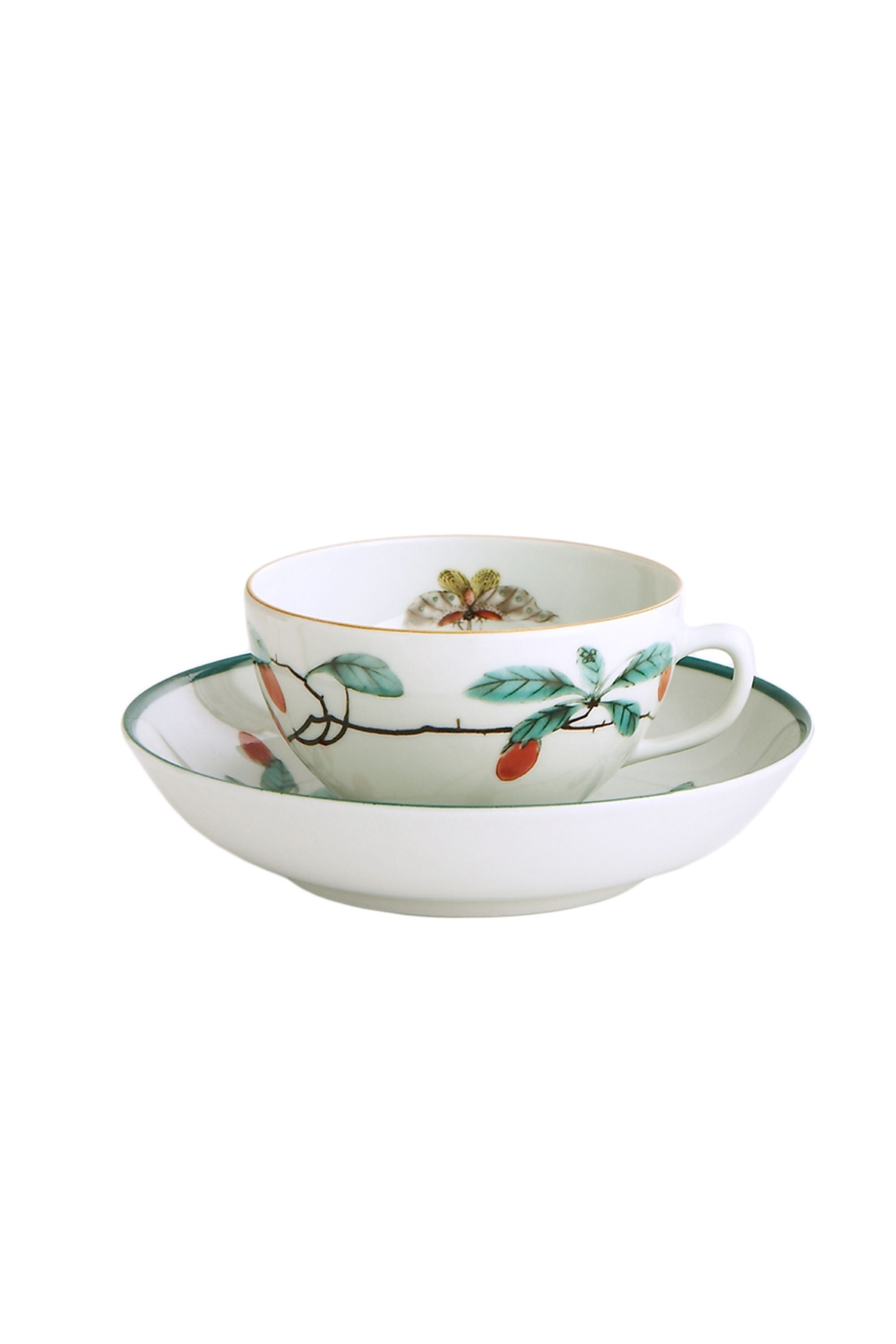 Tea and coffee service. This graceful design, with its leaves, berries, and butterflies, was derived directly from antique Chinese Palace porcelain.