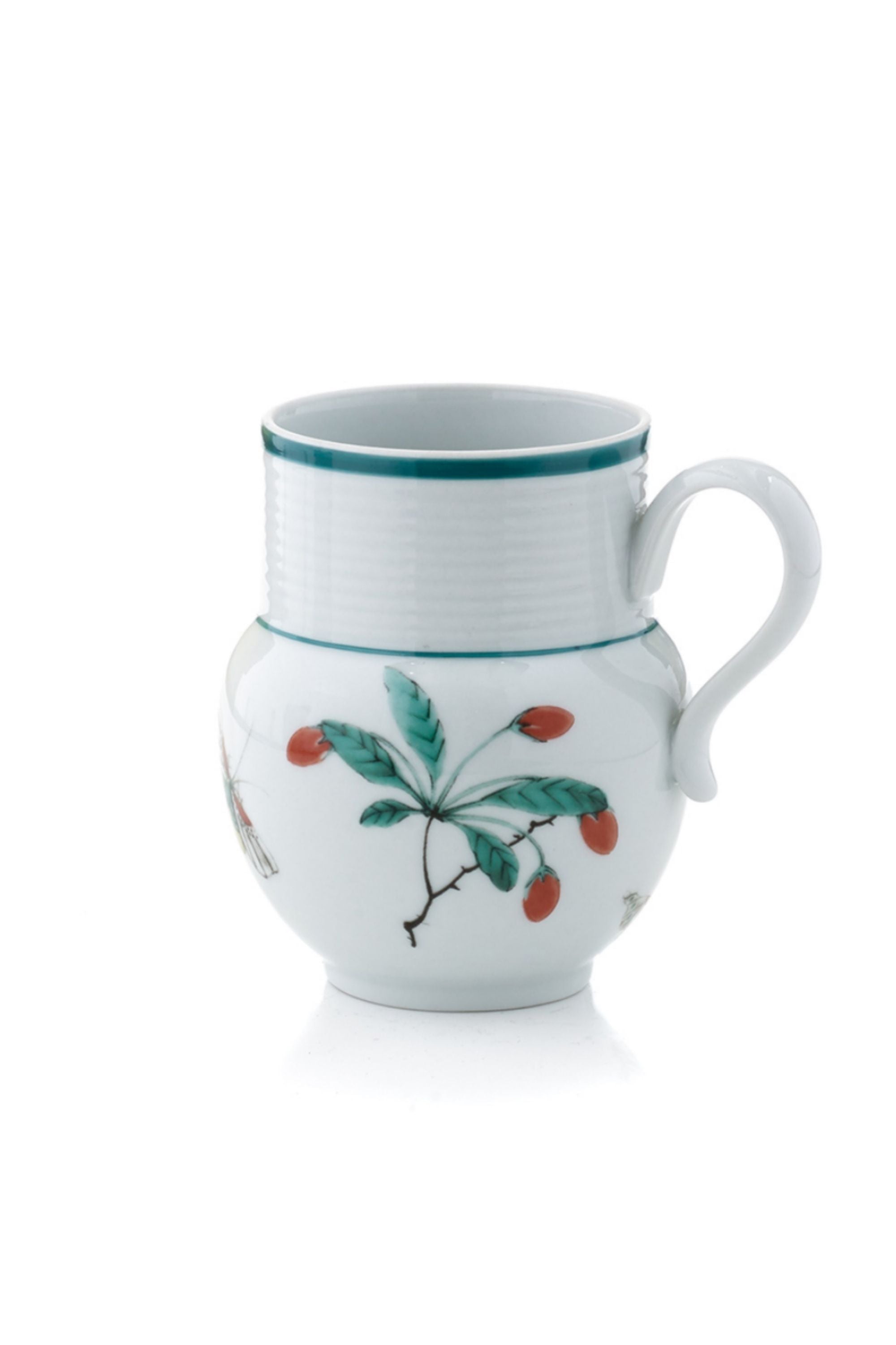 Tea and coffee service. This graceful design, with its leaves, berries, and butterflies, was derived directly from antique Chinese Palace porcelain.