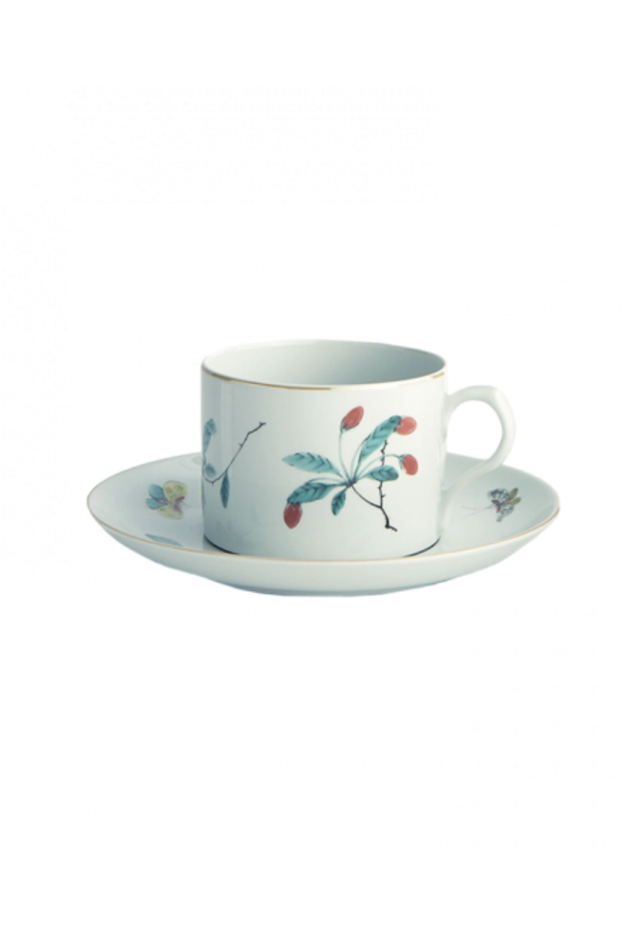 Tea and coffee service. This graceful design, with its leaves, berries, and butterflies, was derived directly from antique Chinese Palace porcelain.