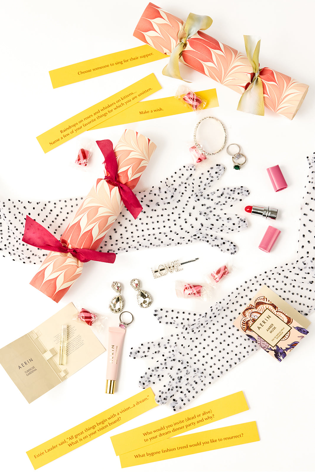 SET OF 6 H&P X AERIN MARBLED PARTY CRACKERS