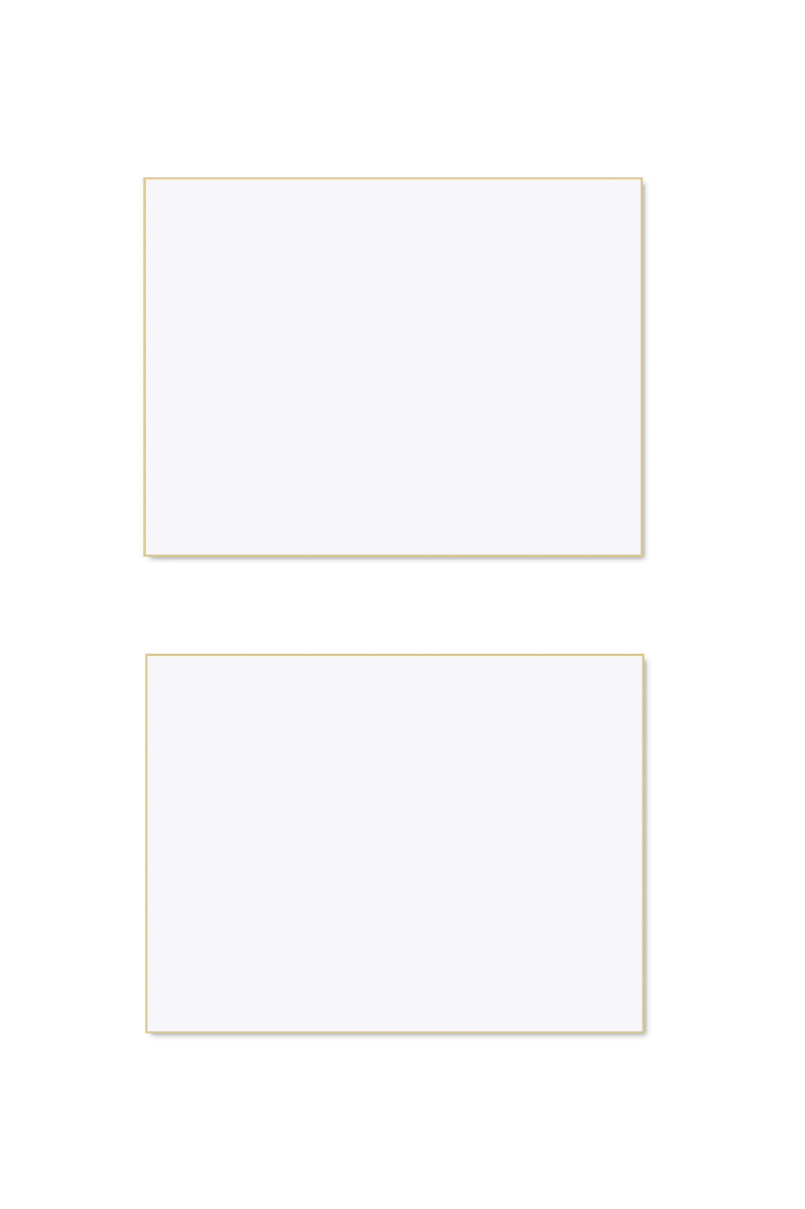 Set contains 24 place cards rimmed with gold.