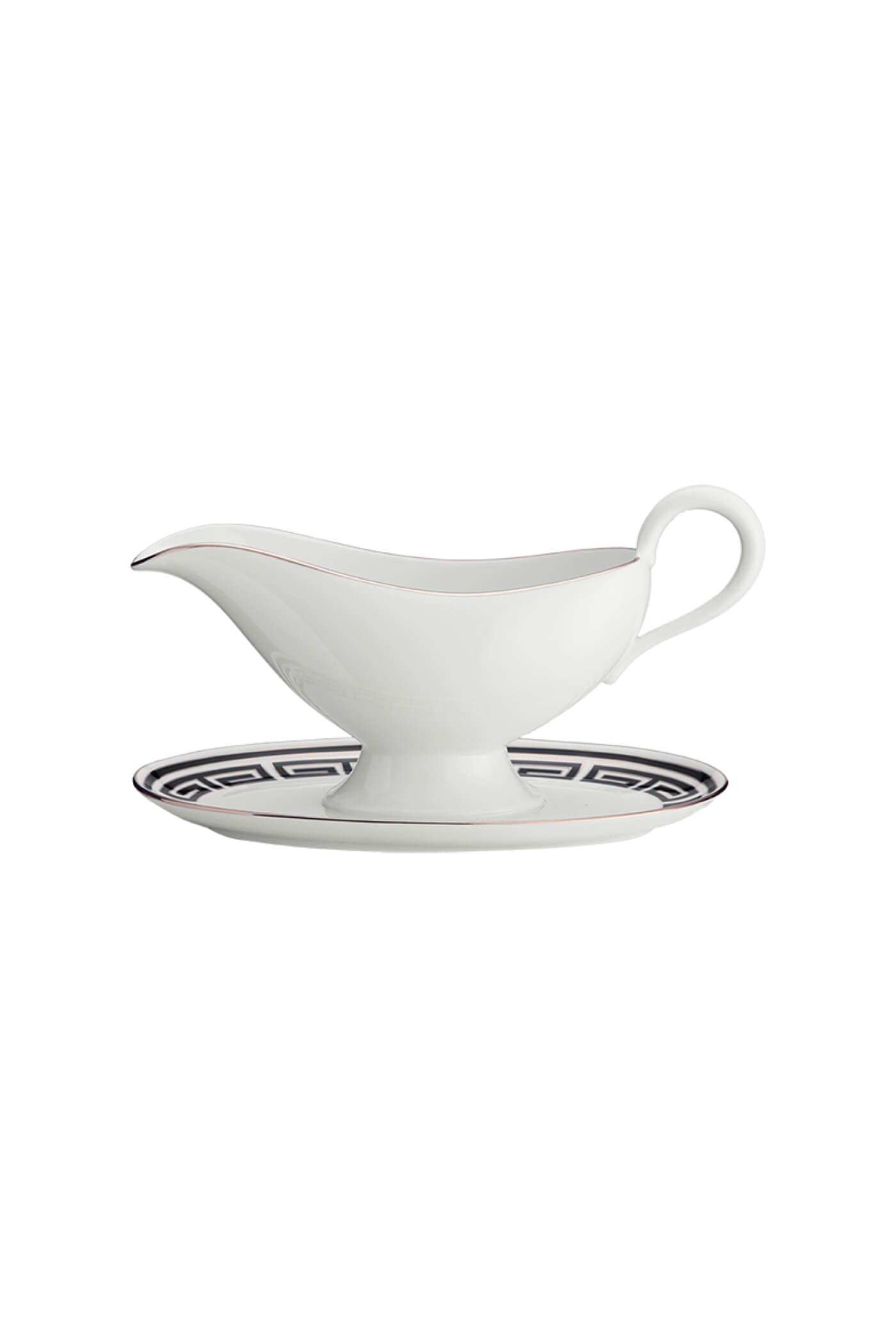 Black maze design serving dishes.