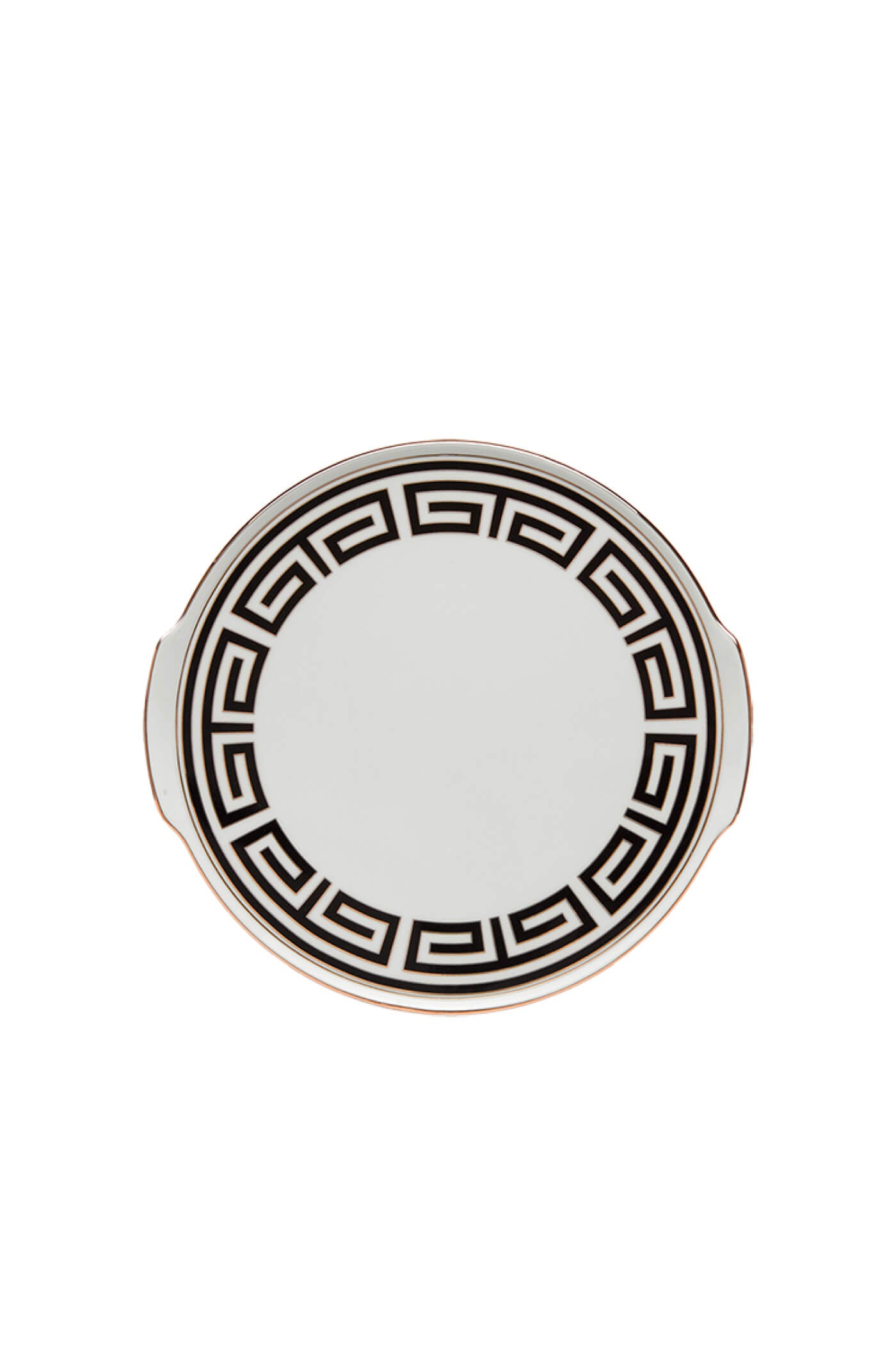 Black maze design serving dishes.