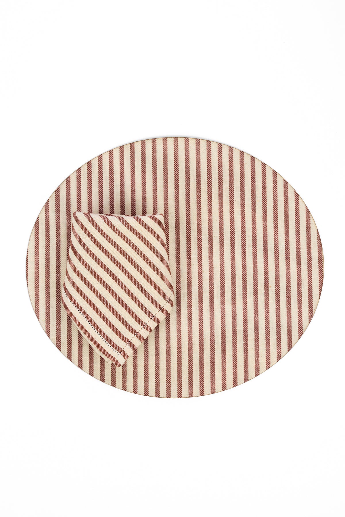 CHOCOLATE STRIPED HARDBACK OVAL PLACEMATS