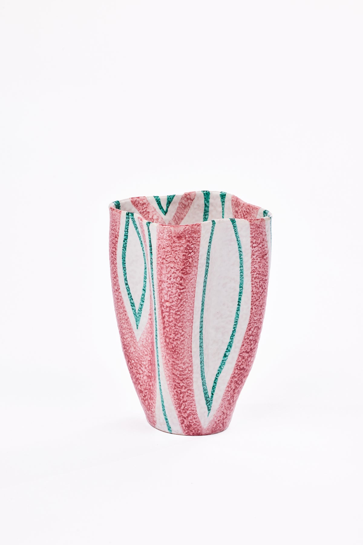 VINTAGE STRIPED ITALIAN POTTERY VASE