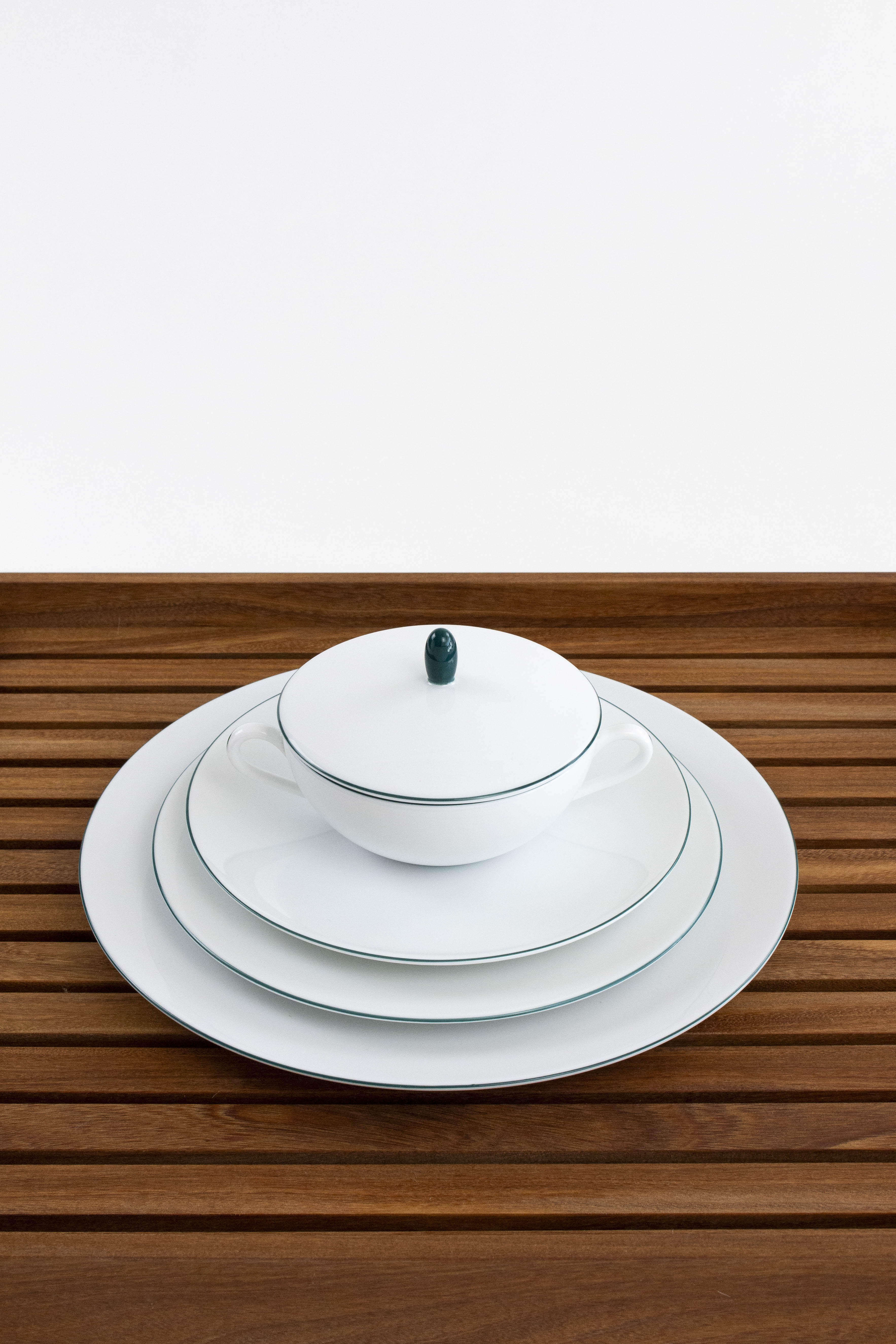 Porcelain Monceau serving dishes.