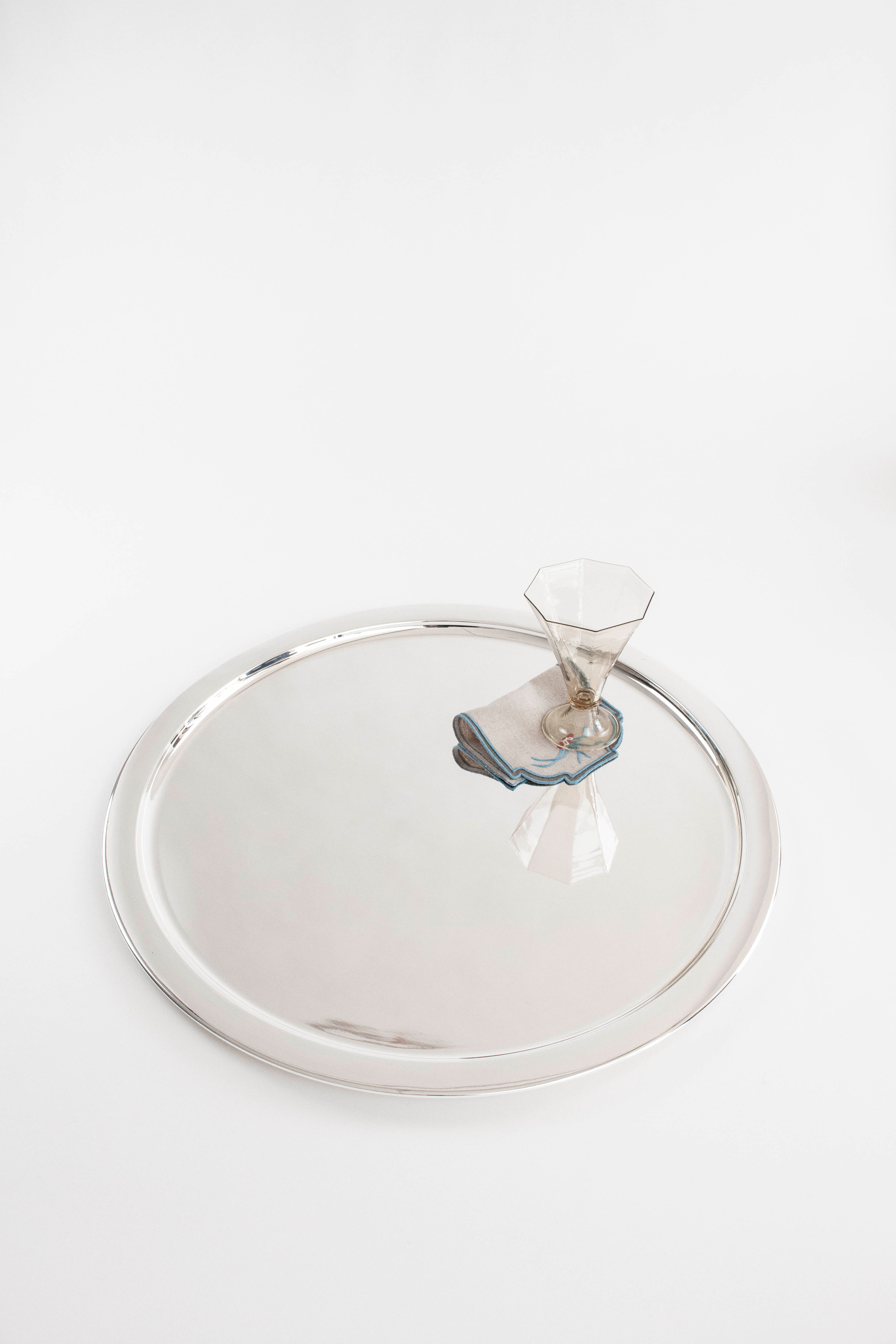 Vintage english round serving tray.