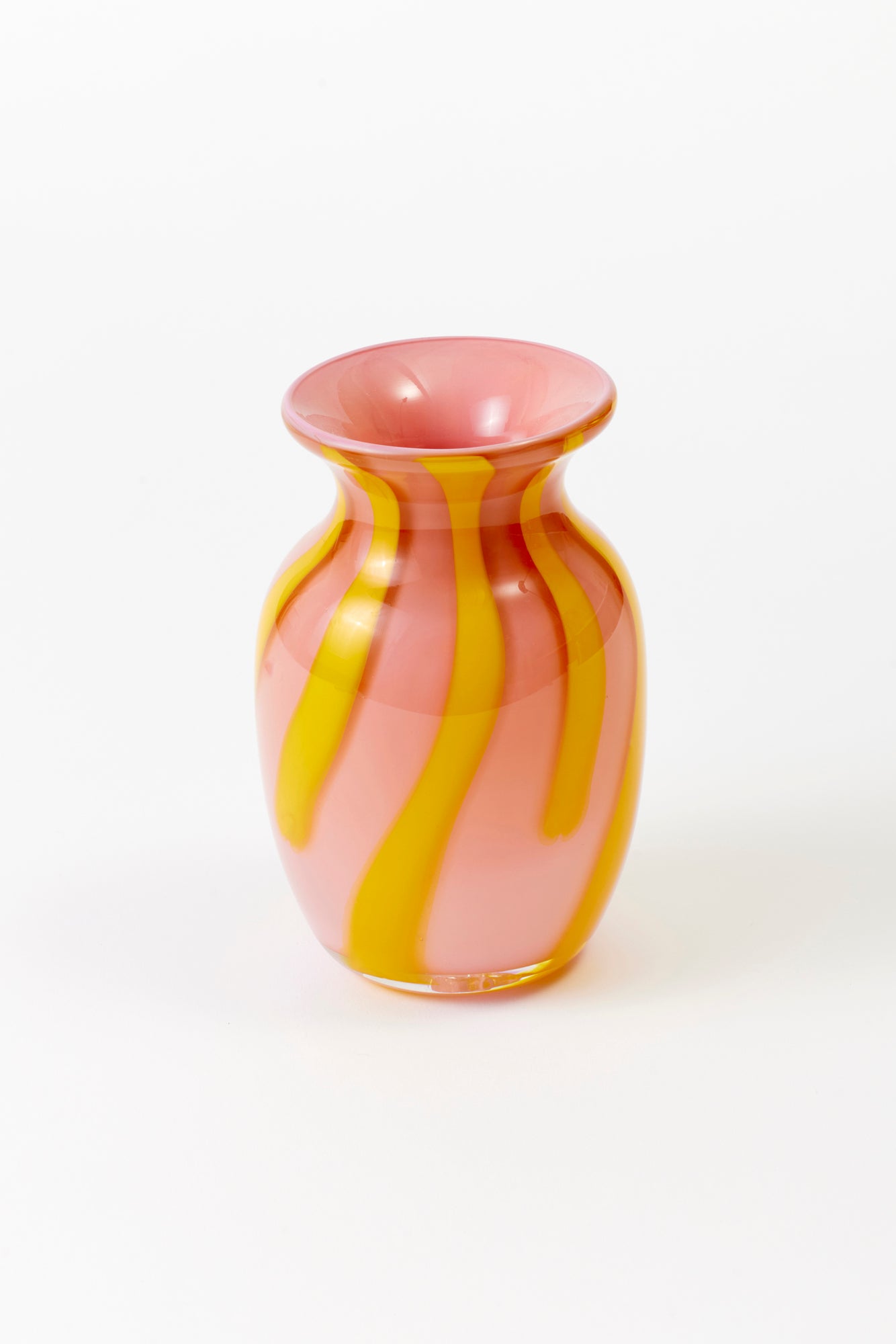 Circus-striped bud vases, designed and hand-blown by Paul Arnhold.