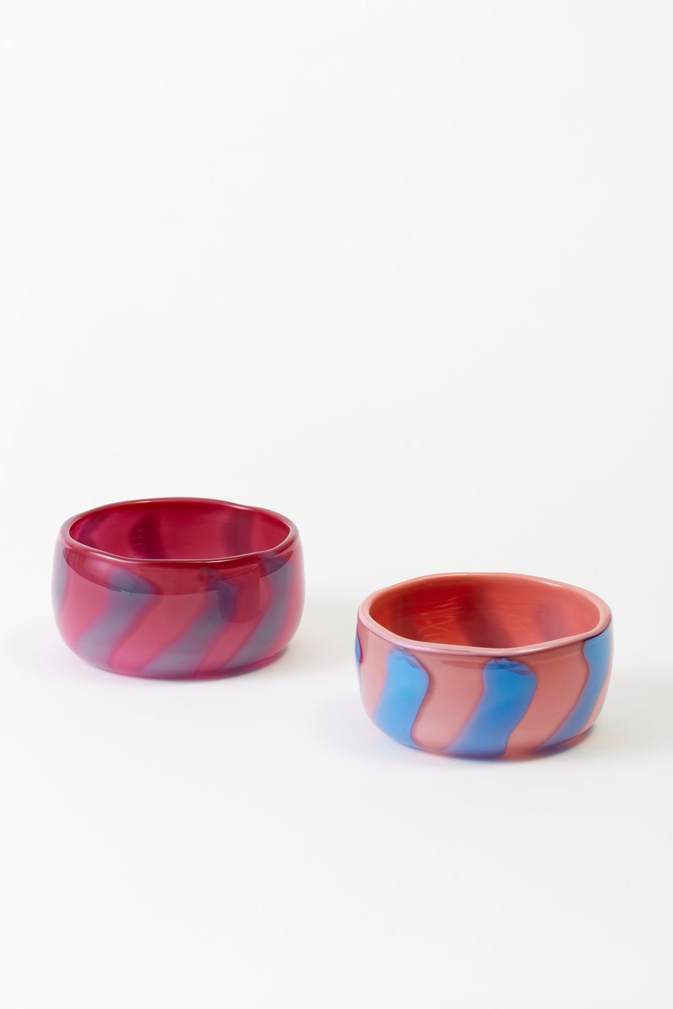 Hand-blown glass candy dishes by Paul Arnhold.