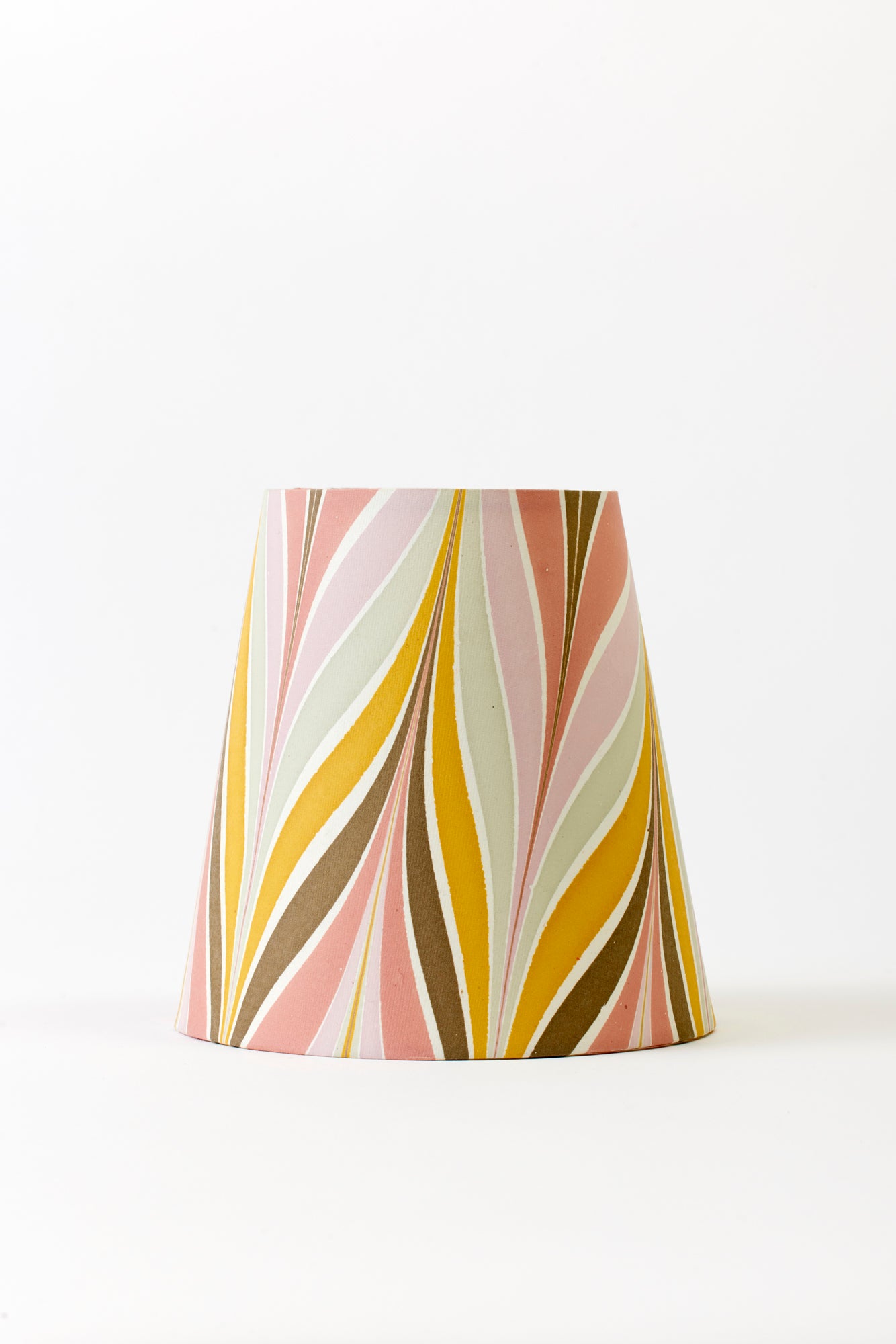 Hand marbled chandelier shades.