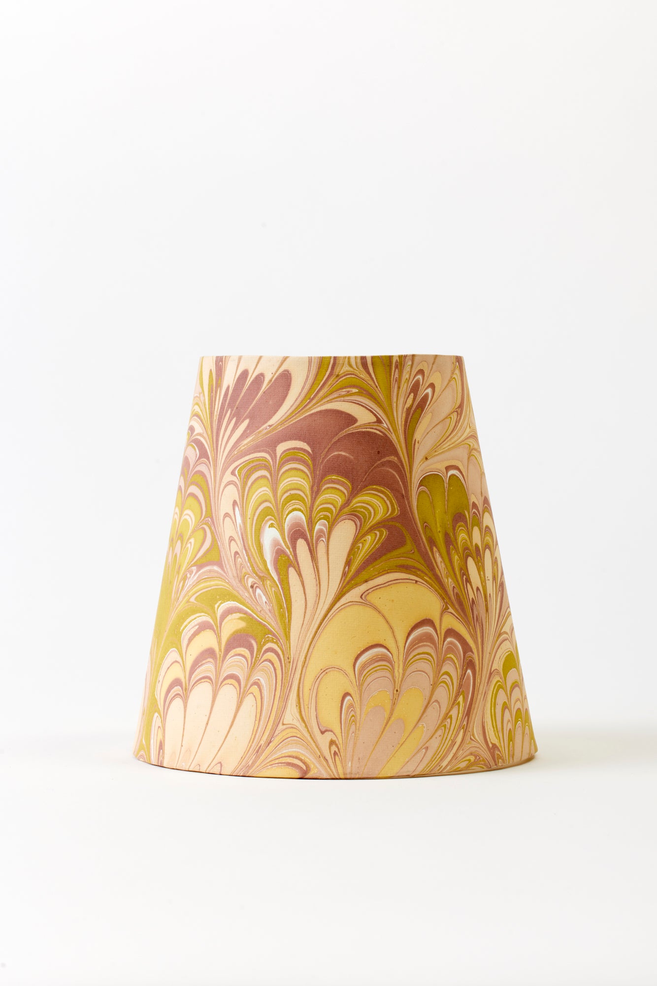 Hand marbled chandelier shades.