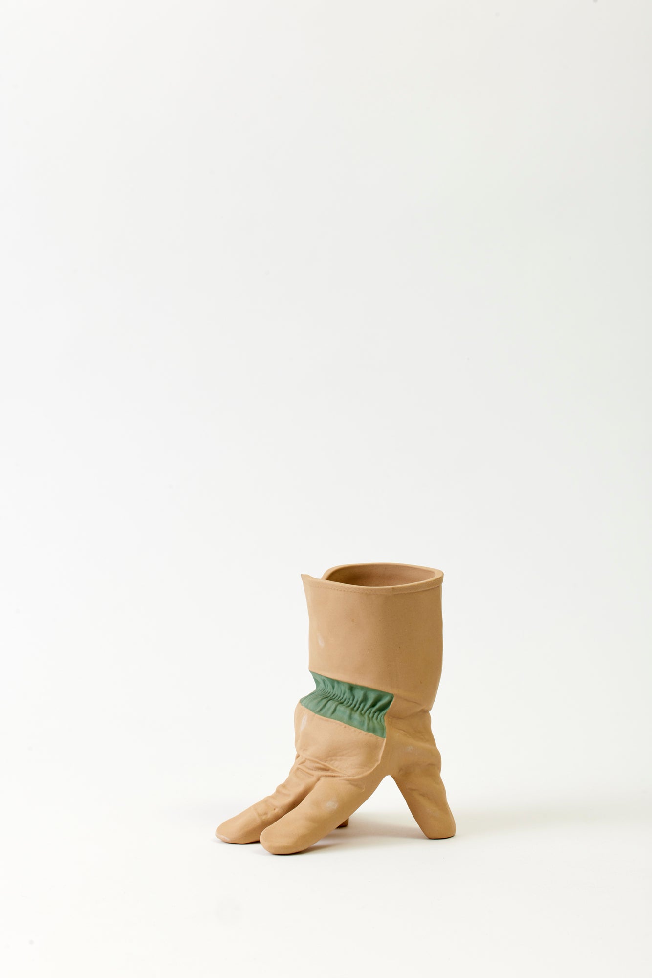 Garden glove vase.