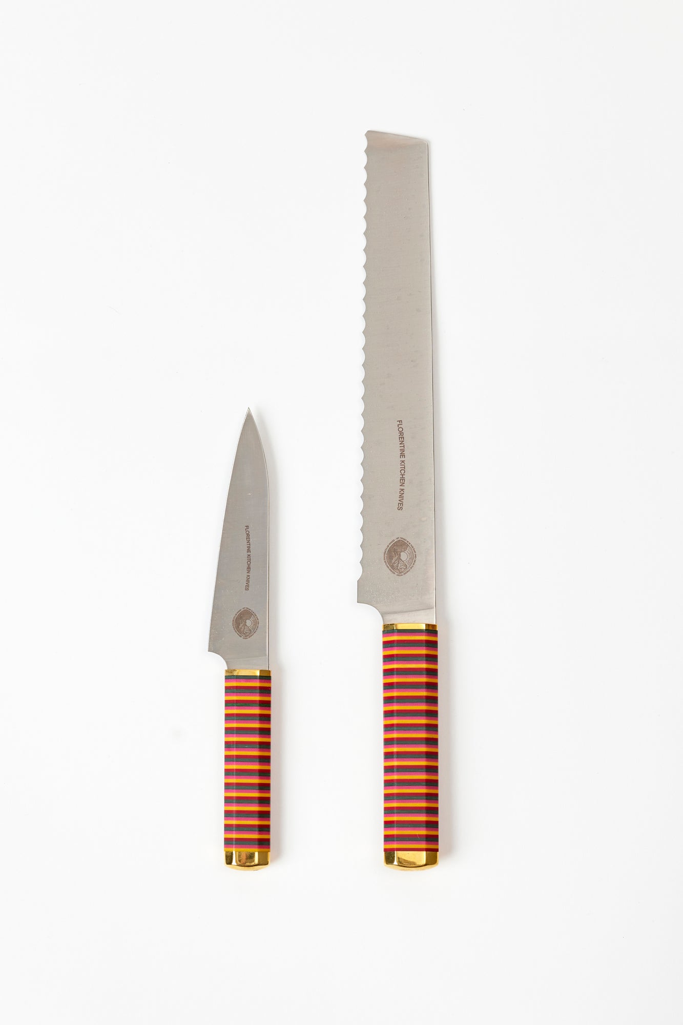 Striped handmade knives.