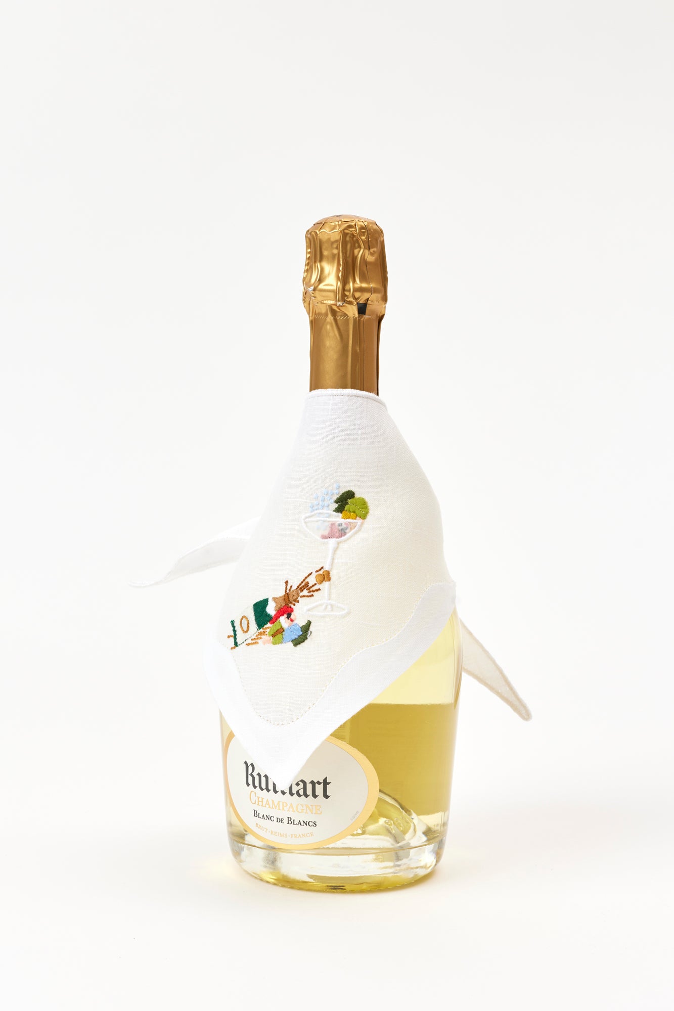 Embroidered gnome champagne wrap.