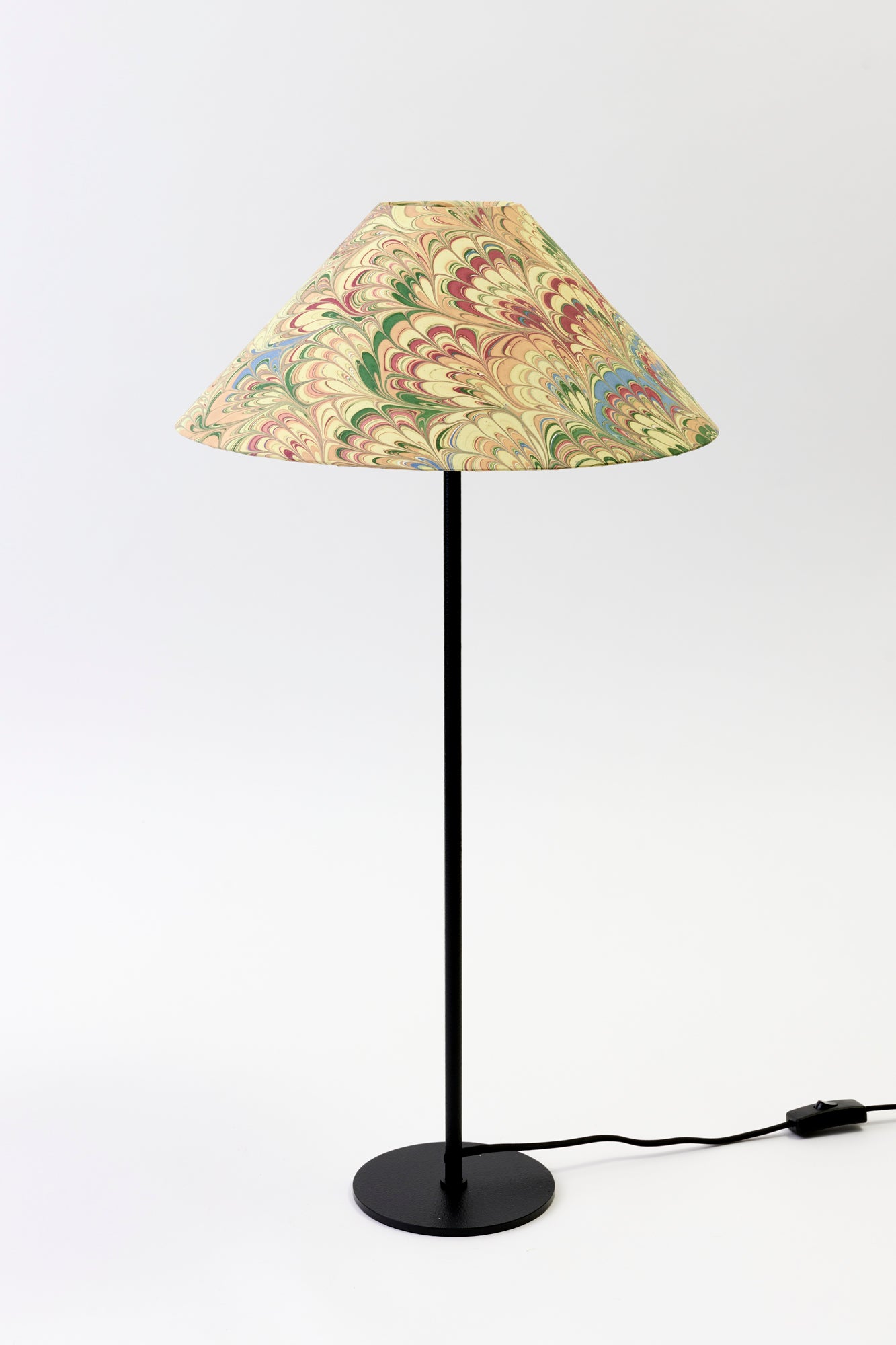 MARBLED PAPER COOLIE LAMP SHADES.