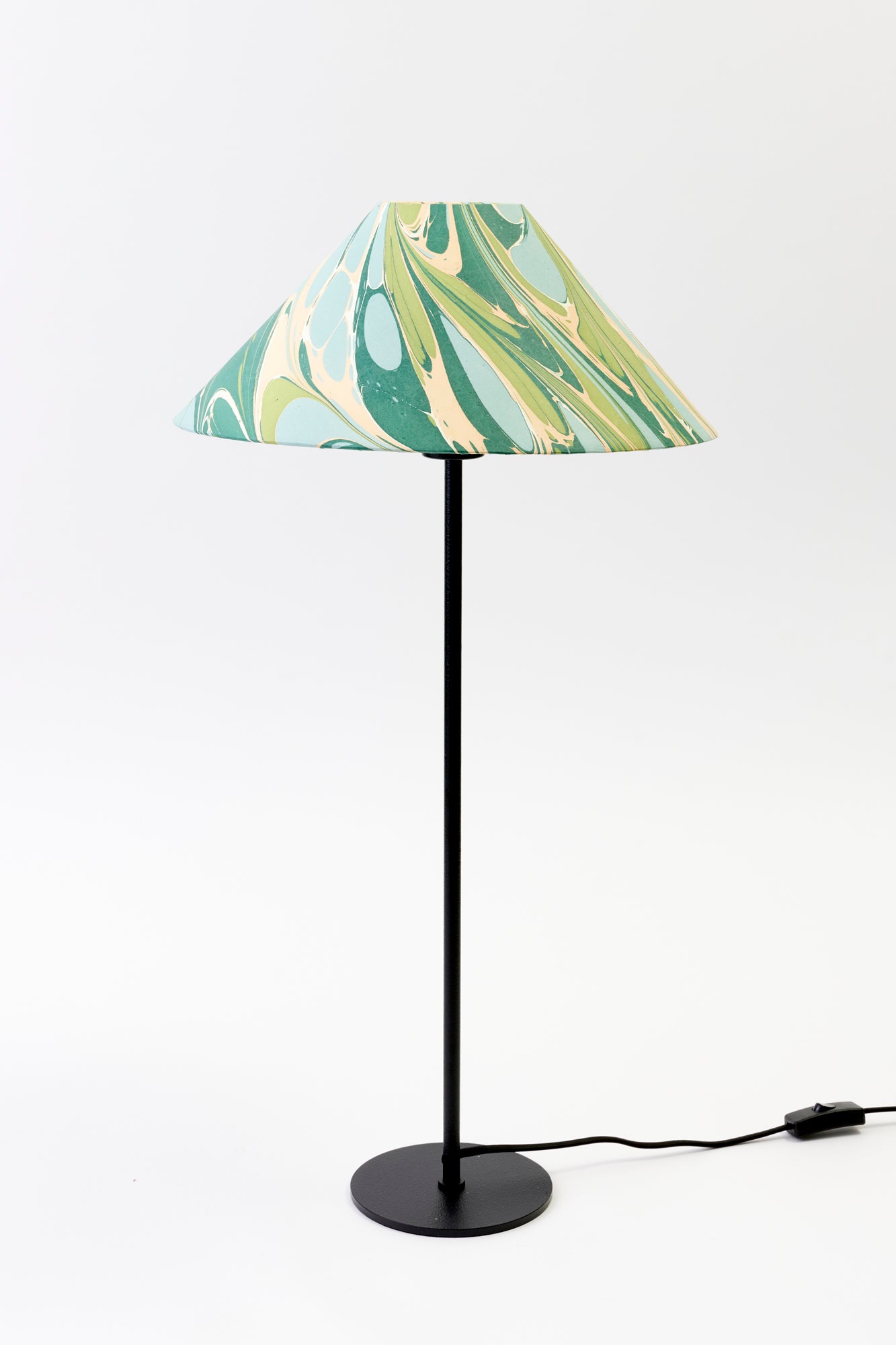 MARBLED PAPER COOLIE LAMP SHADES.