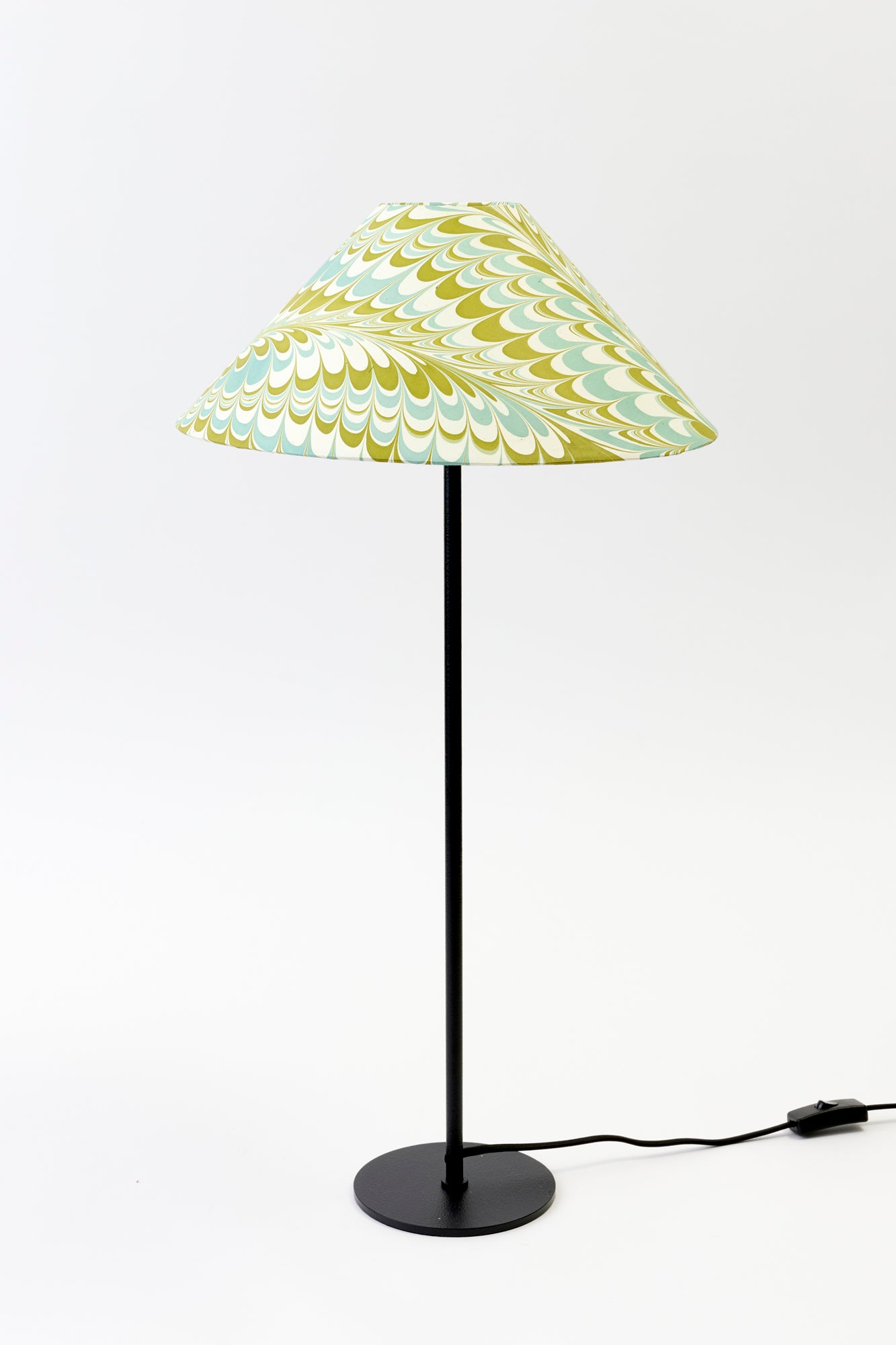 MARBLED PAPER COOLIE LAMP SHADES.