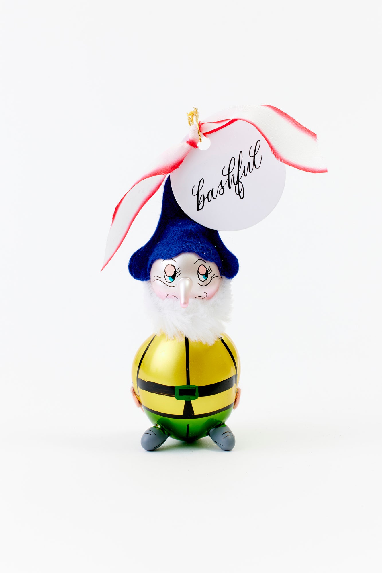 Hand-painted glass Snow White and the seven dwarfs ornament crafted in Poland.