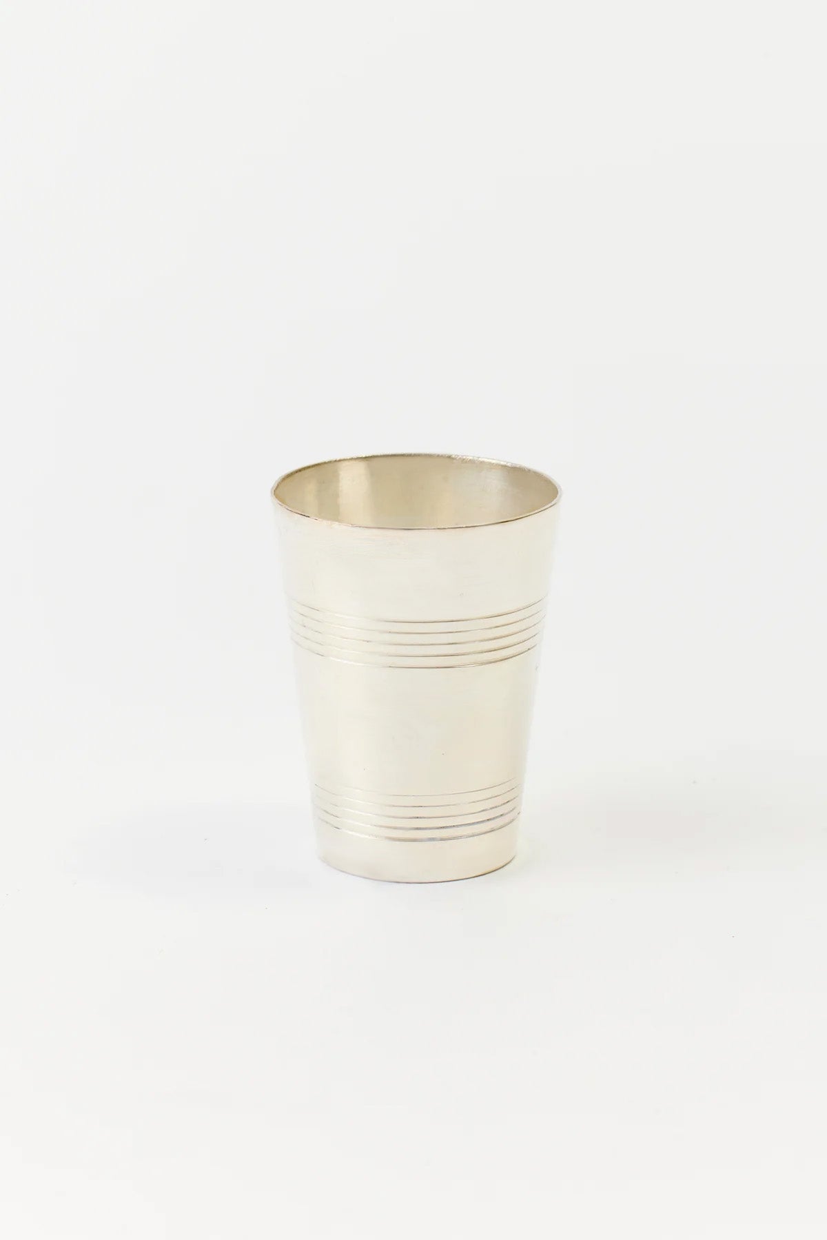 Shot glass that is in excellent vintage condition and newly re-plated.