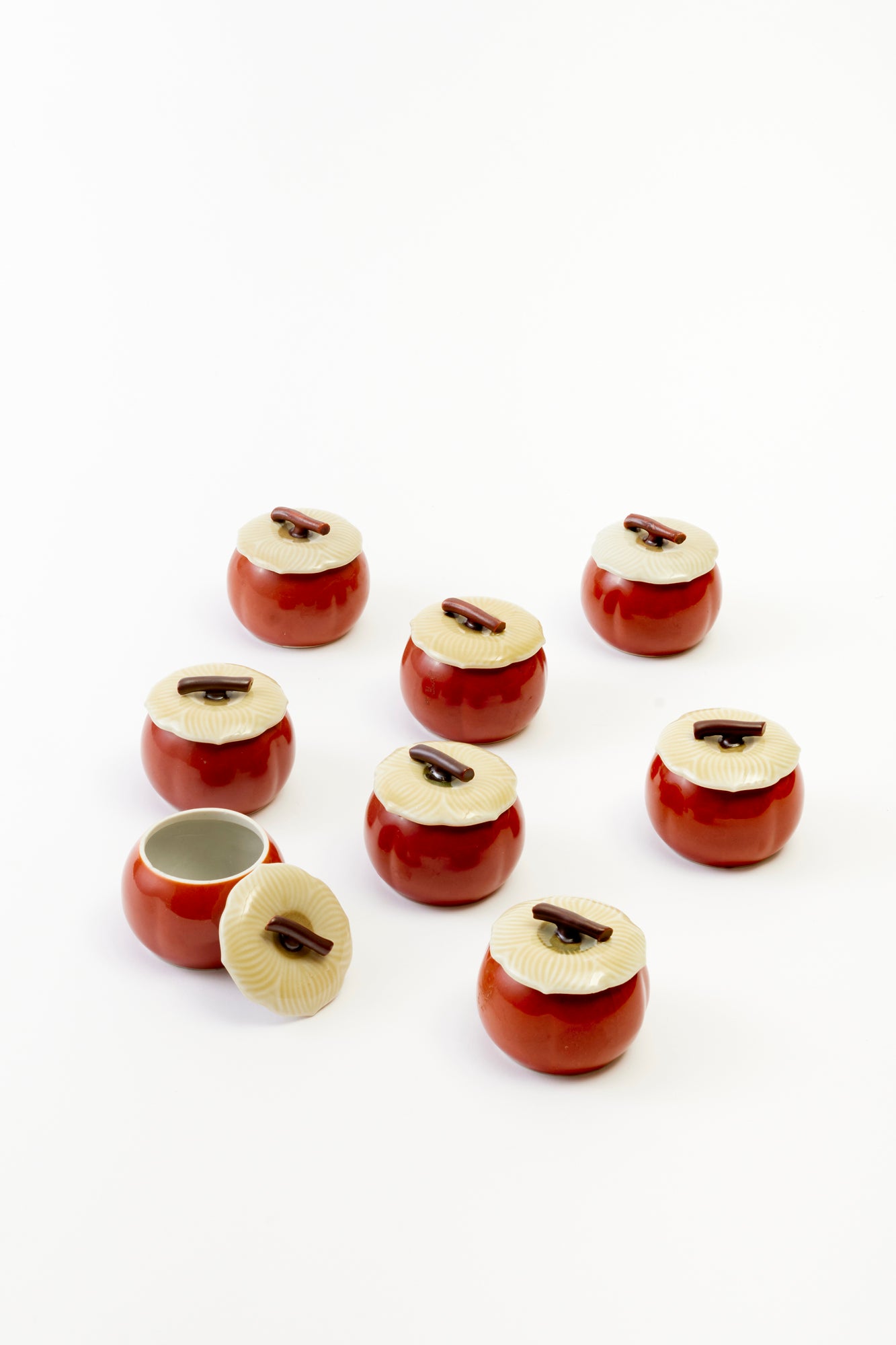 Set of small vintage persimmon boats. Perfect for dessert.