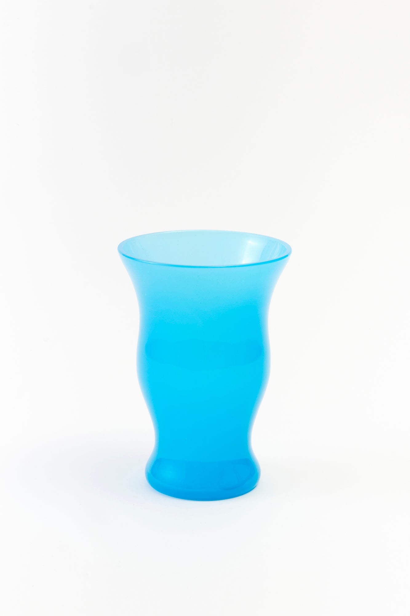 Vintage Murano opaline glass vase in blue.
