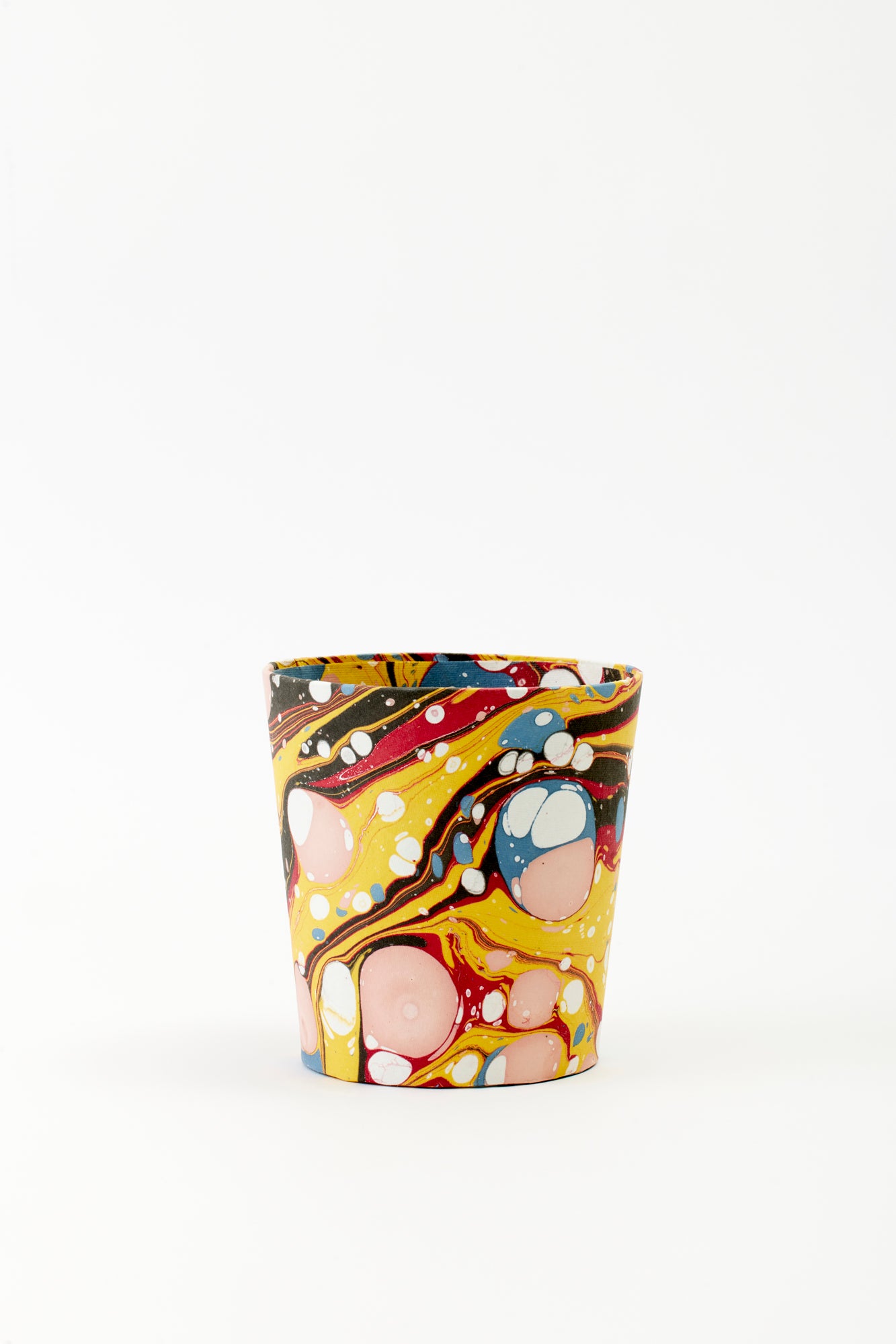 MARBLED PAPER CACHEPOT.