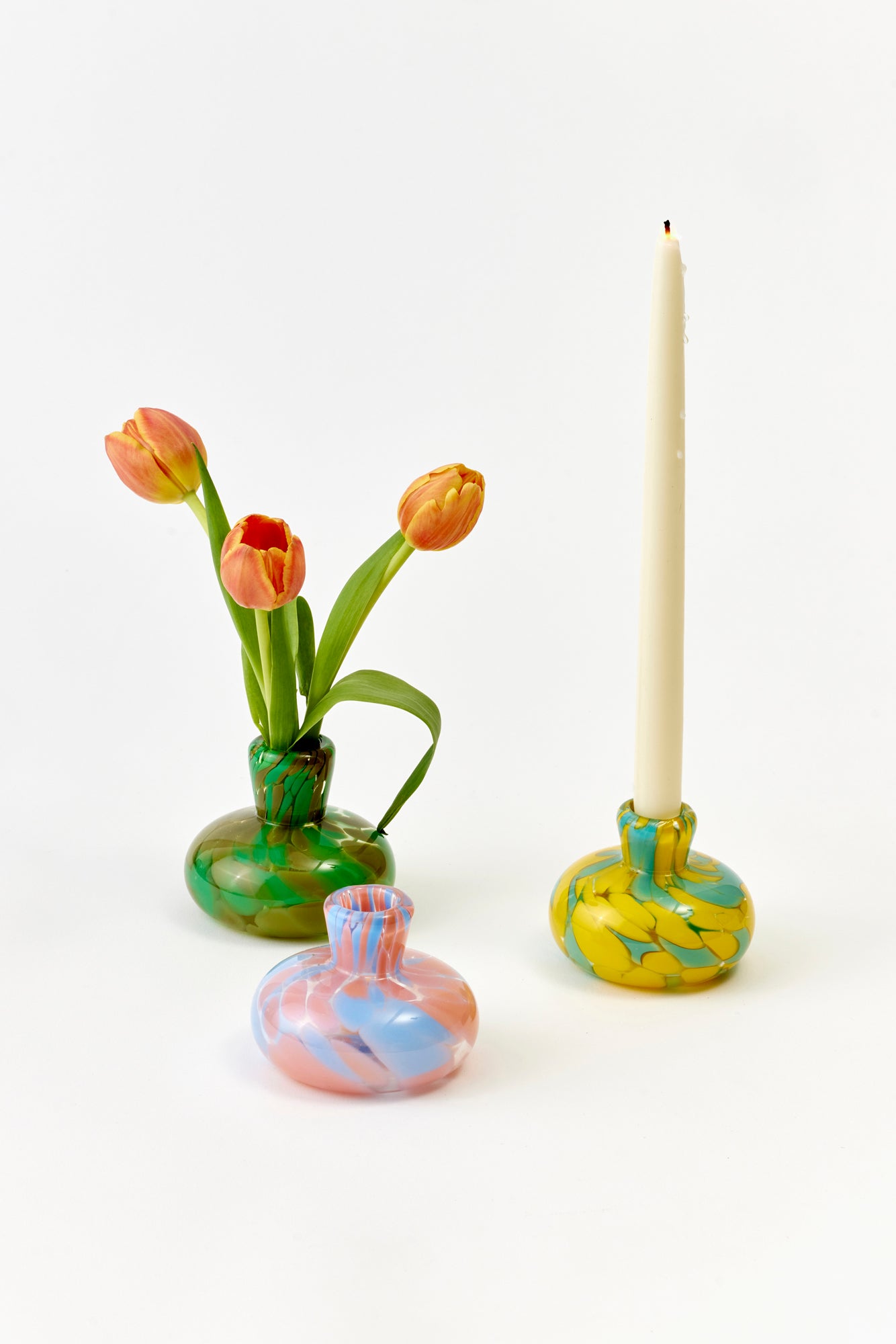 PAUL ARNHOLD TAPER HOLDER & BUD VASE