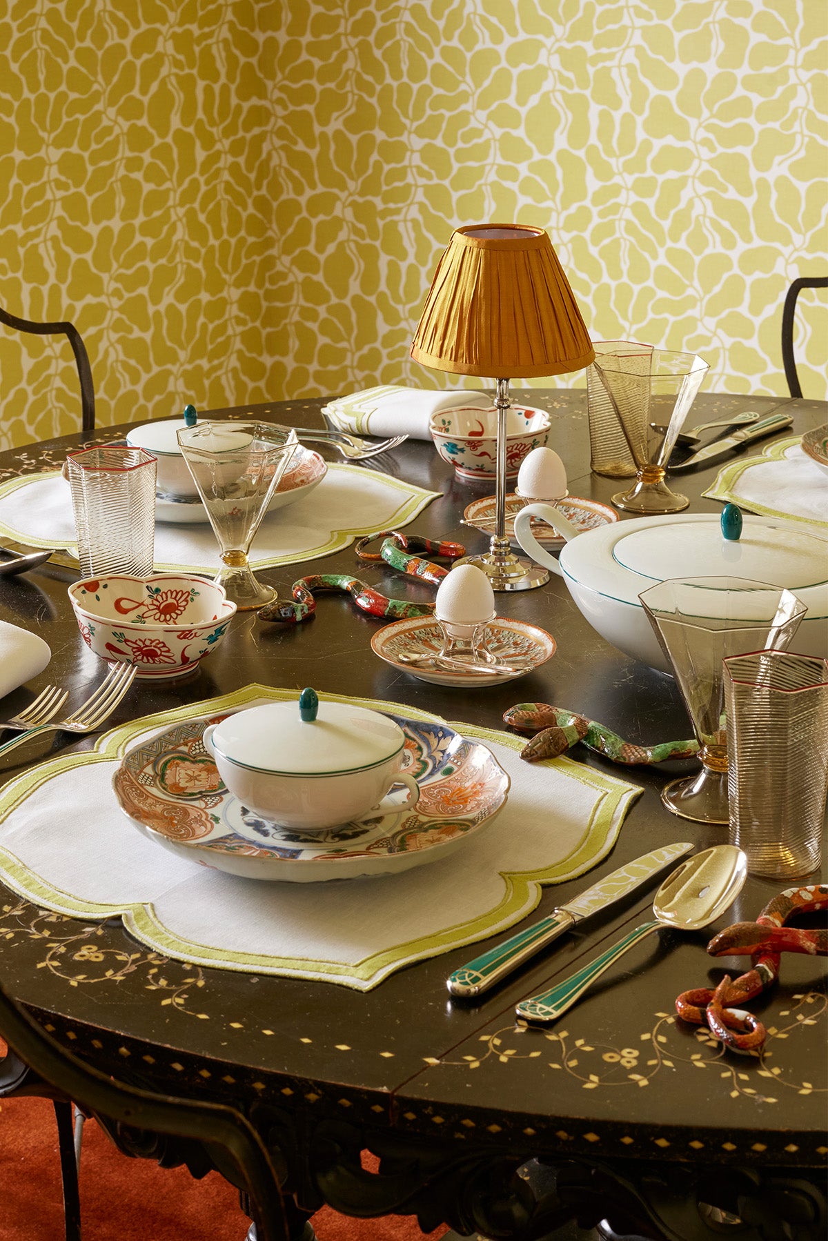 Porcelain Monceau serving dishes.
