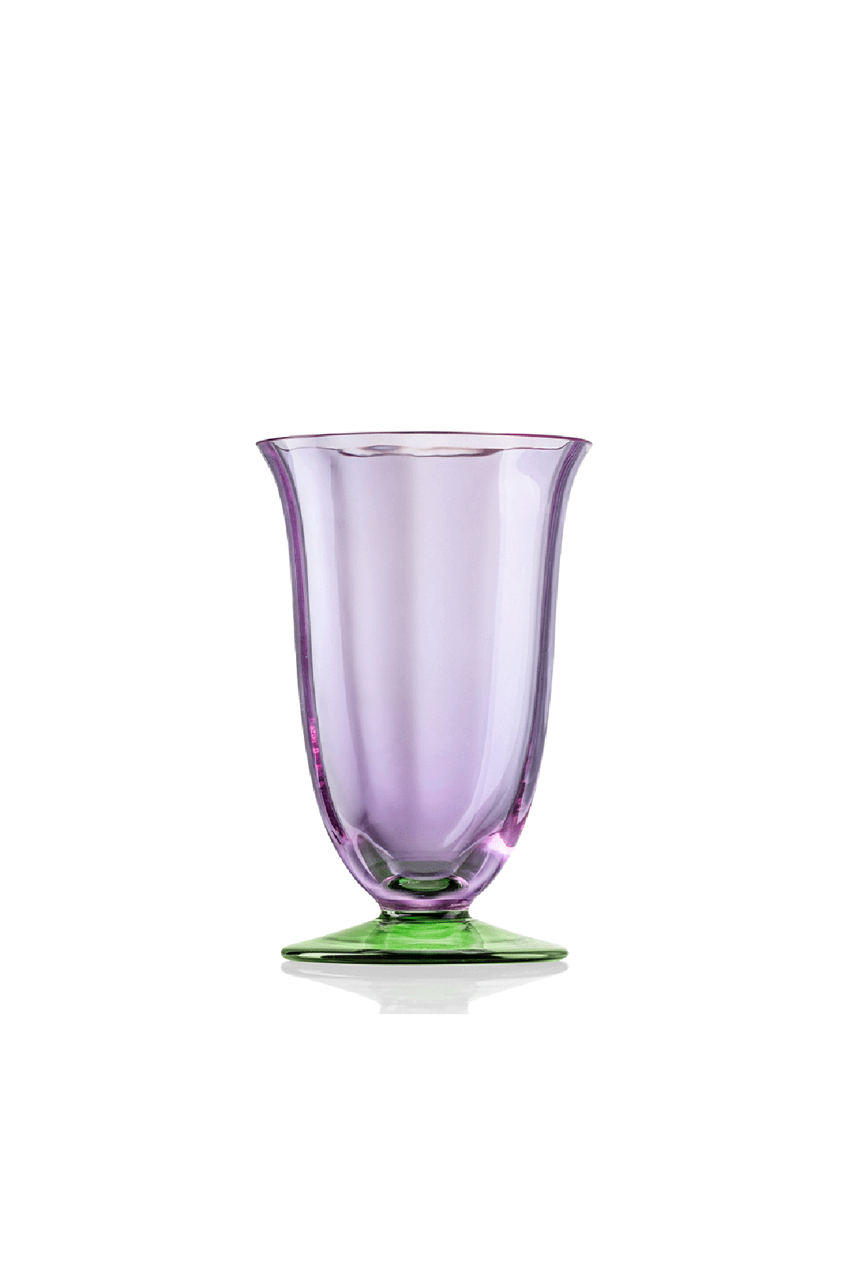 Purple and green water glass.