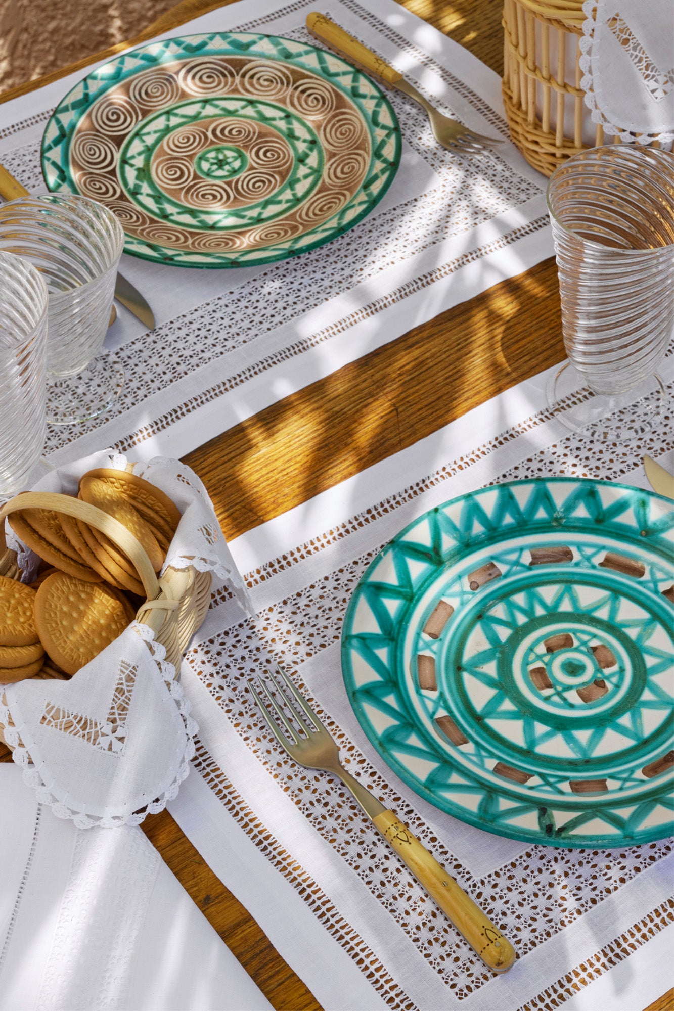 Fine openwork heirloom linen dinner napkins and placemats.
