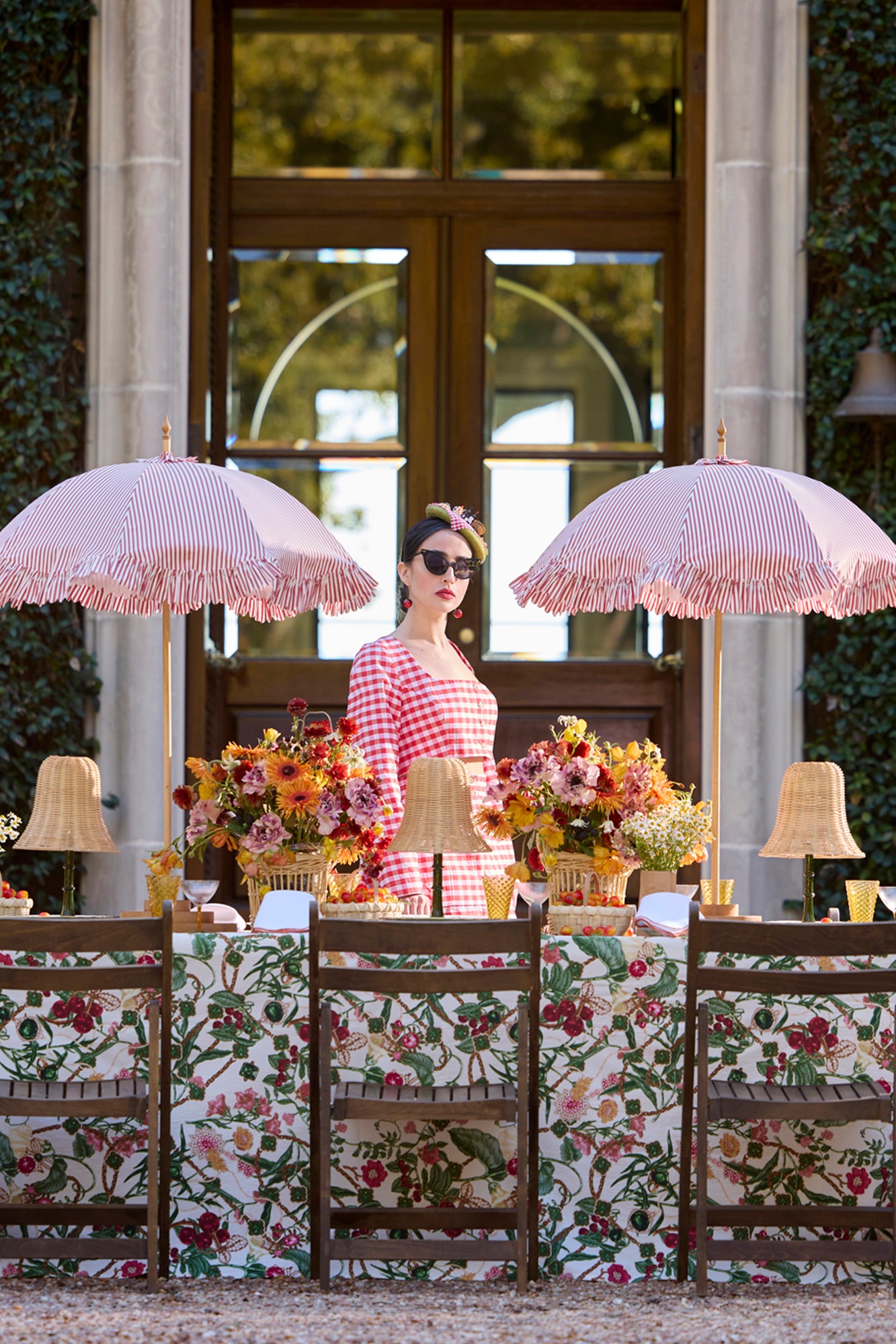 SET OF 2 FRENCH TABLE PARASOLS