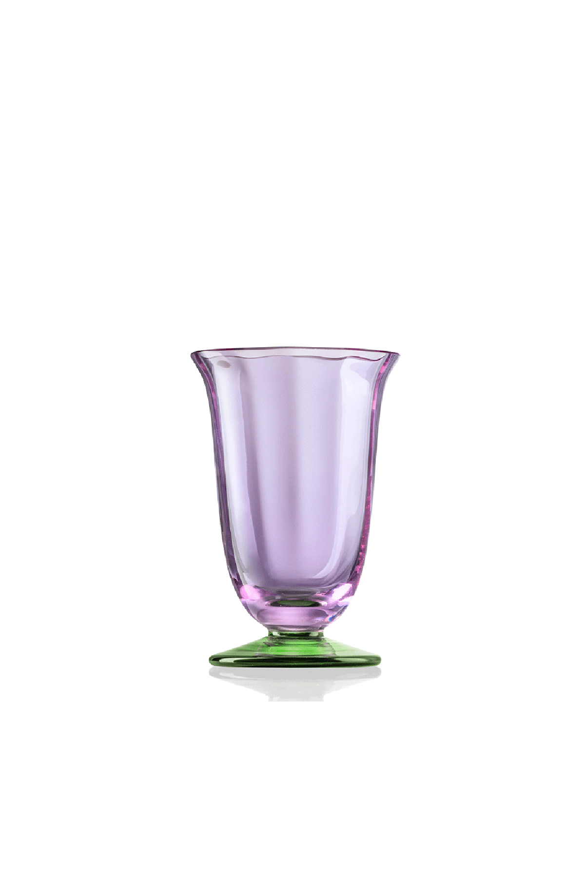 Purple and green glass tumbler.
