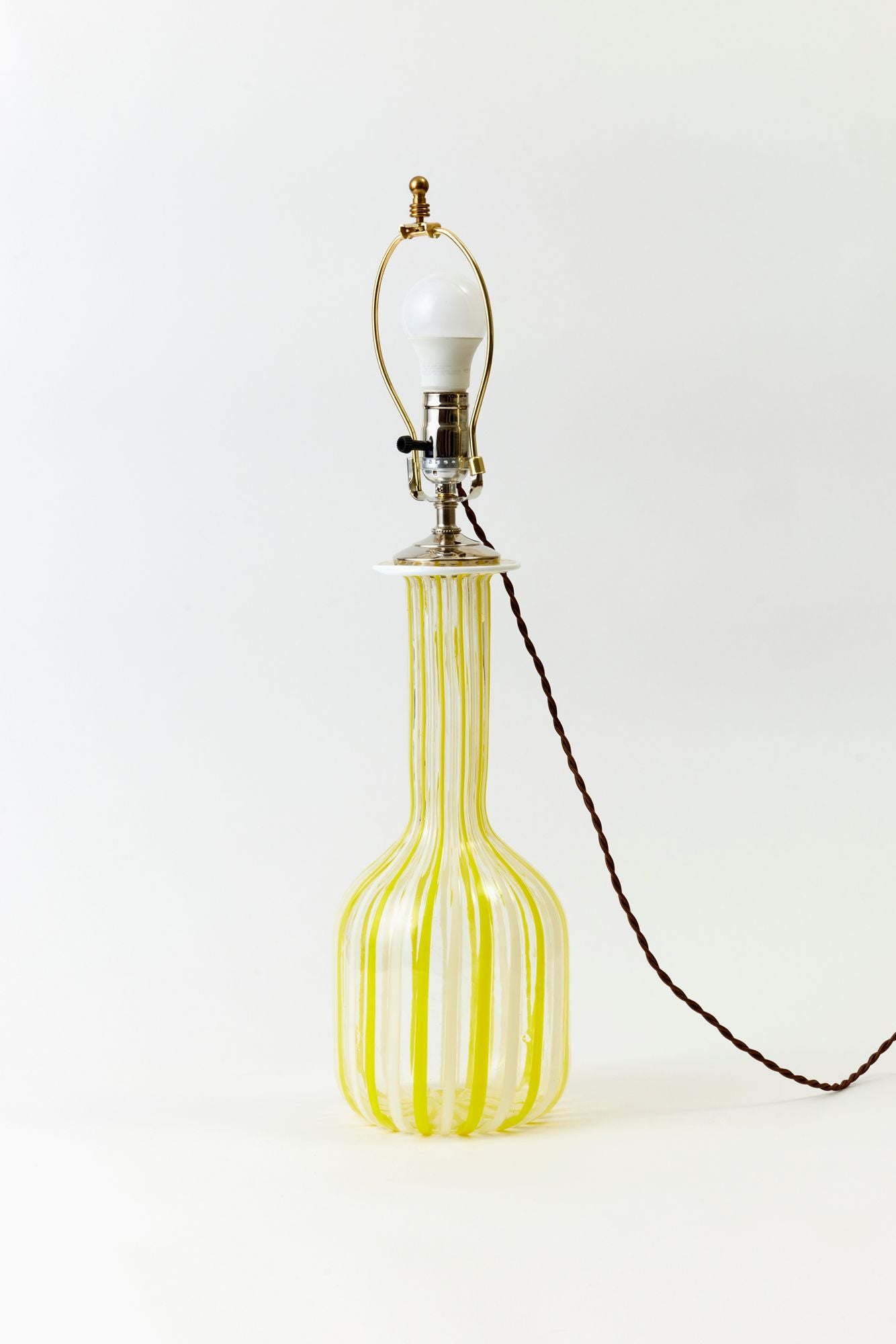 VINTAGE MURANO SUNNY STRIPE TABLE LAMP.