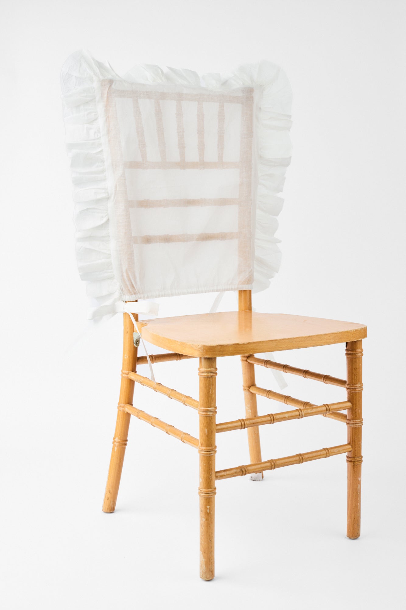 ORGANDY RUFFLED CHAIR SLIPCOVER