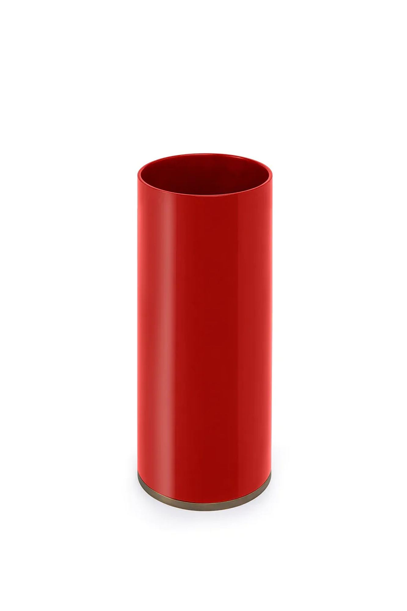 Umbrella stand in lacquer red.