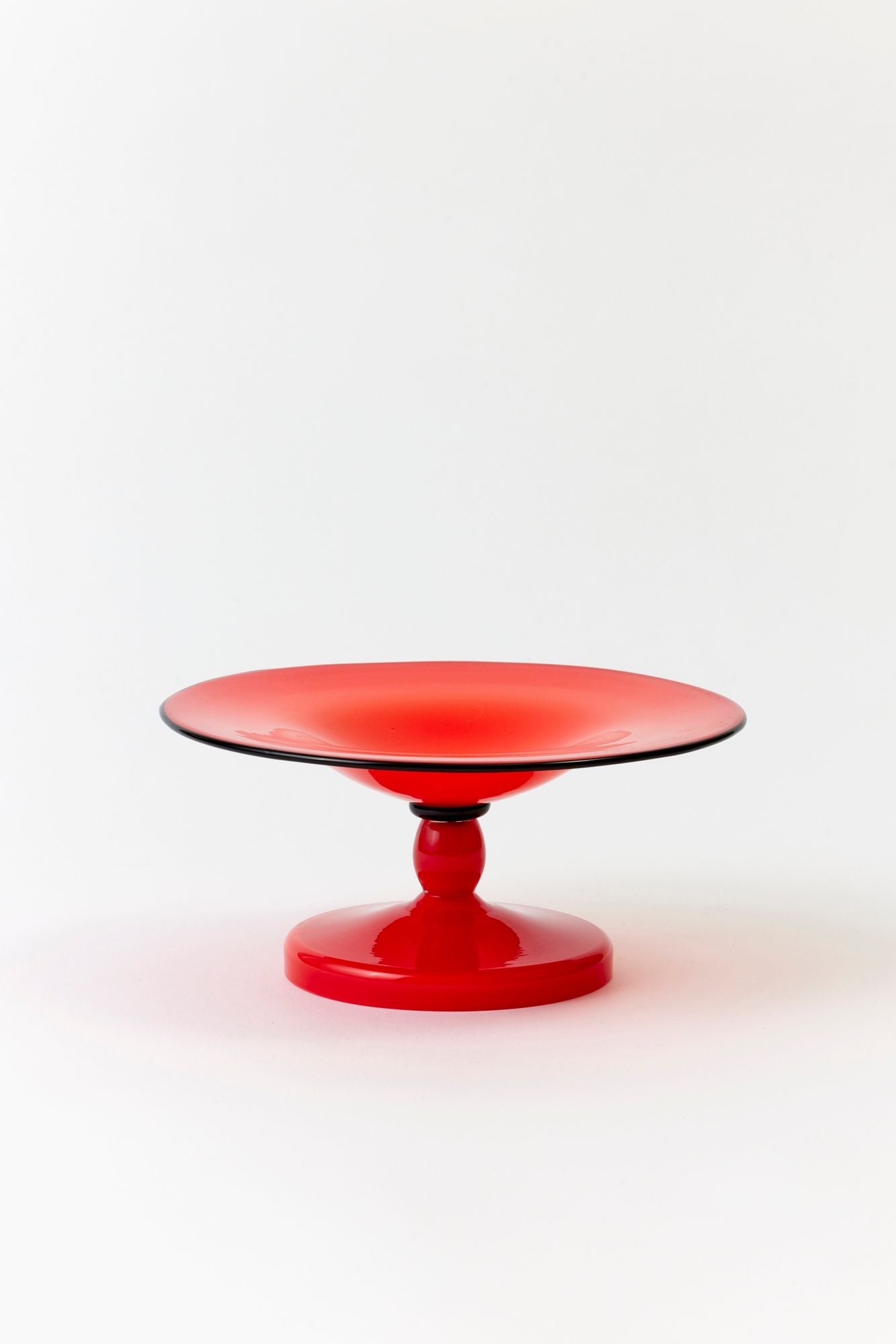 VINTAGE ORANGE GLASS CAKE STAND.