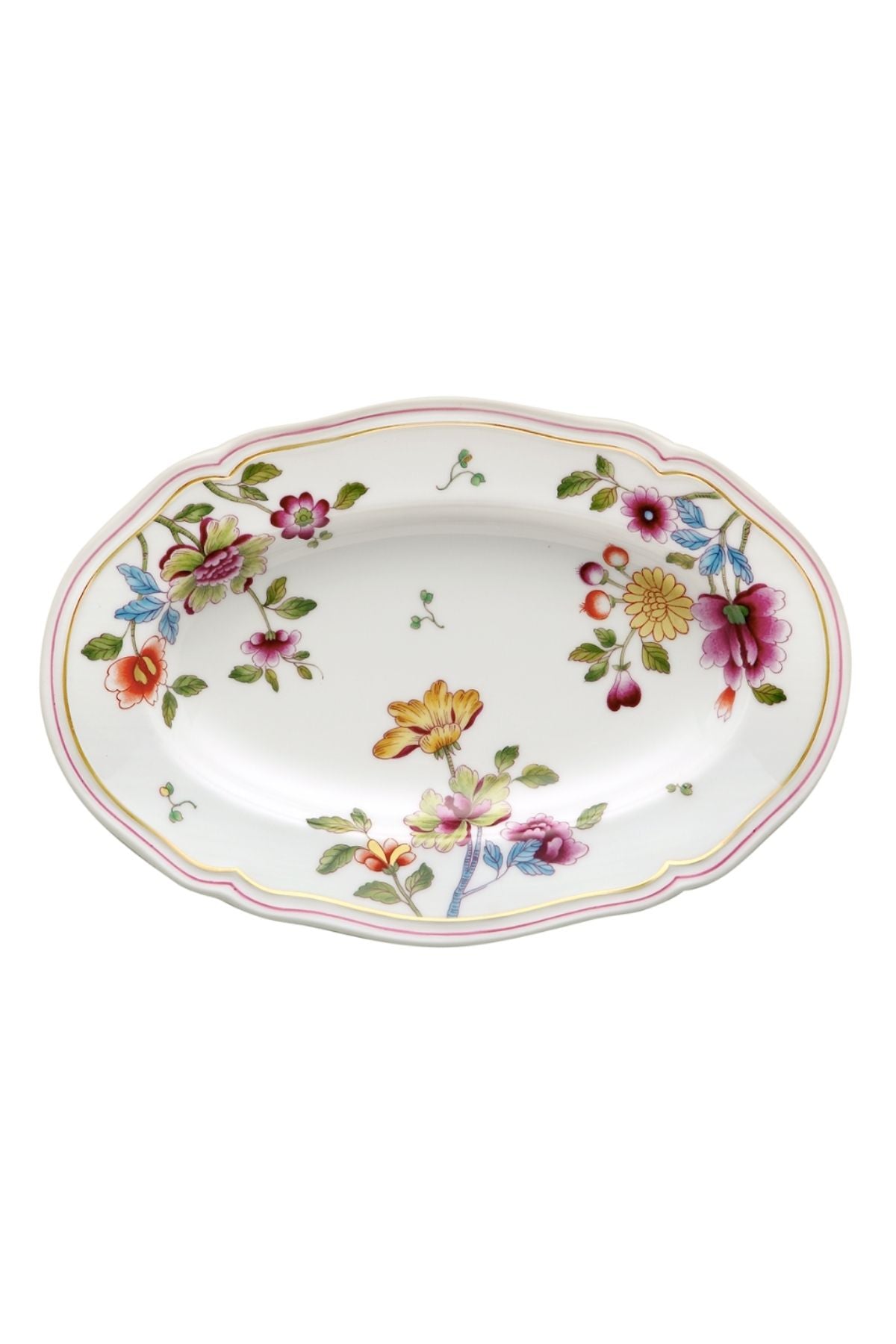Flatware inspired by flowers in the European 1750 “La Primavera” decoupage with the flowers like Japanese and Chinese Imperial Kimono decorations.