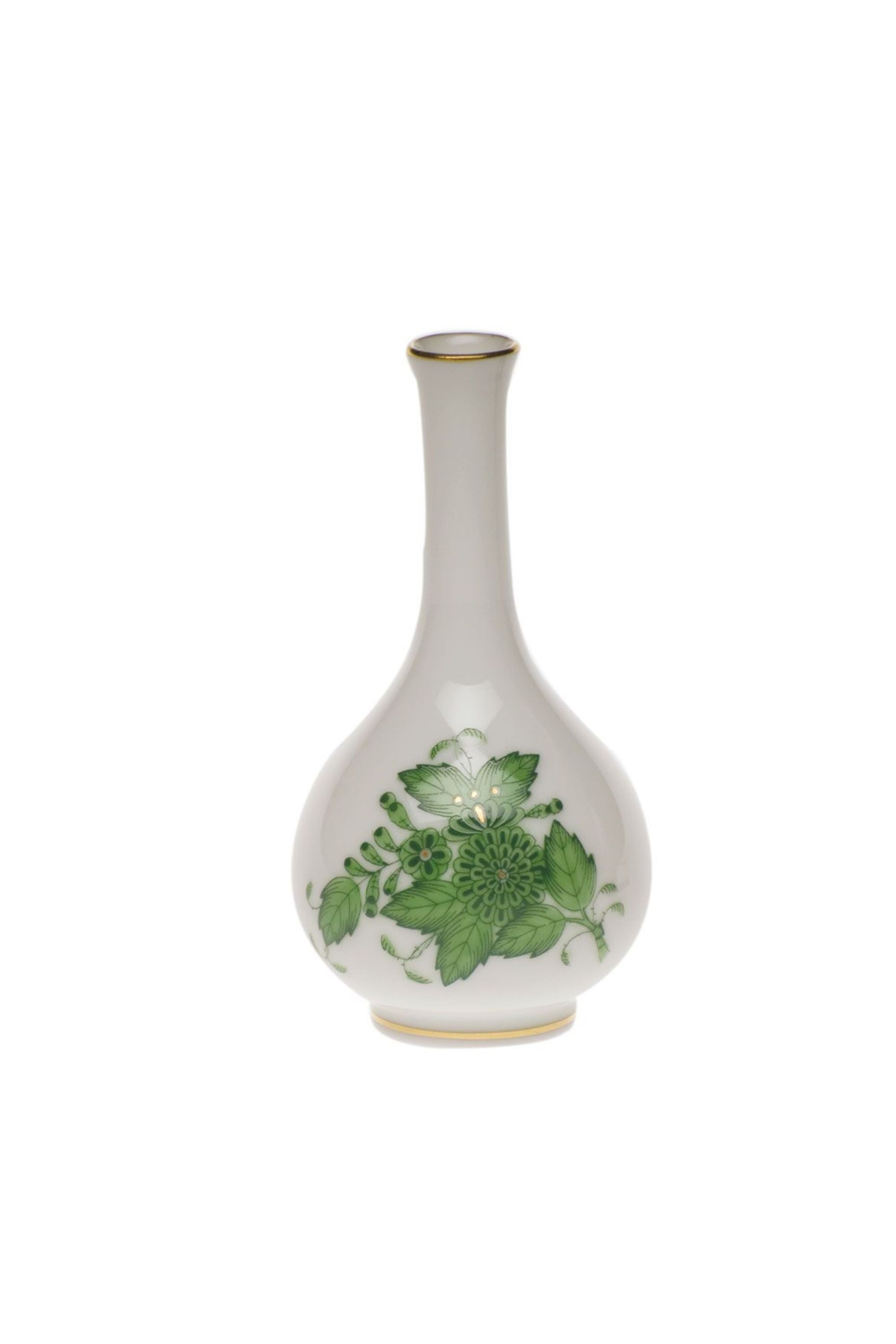 Chinese green floral vase.
