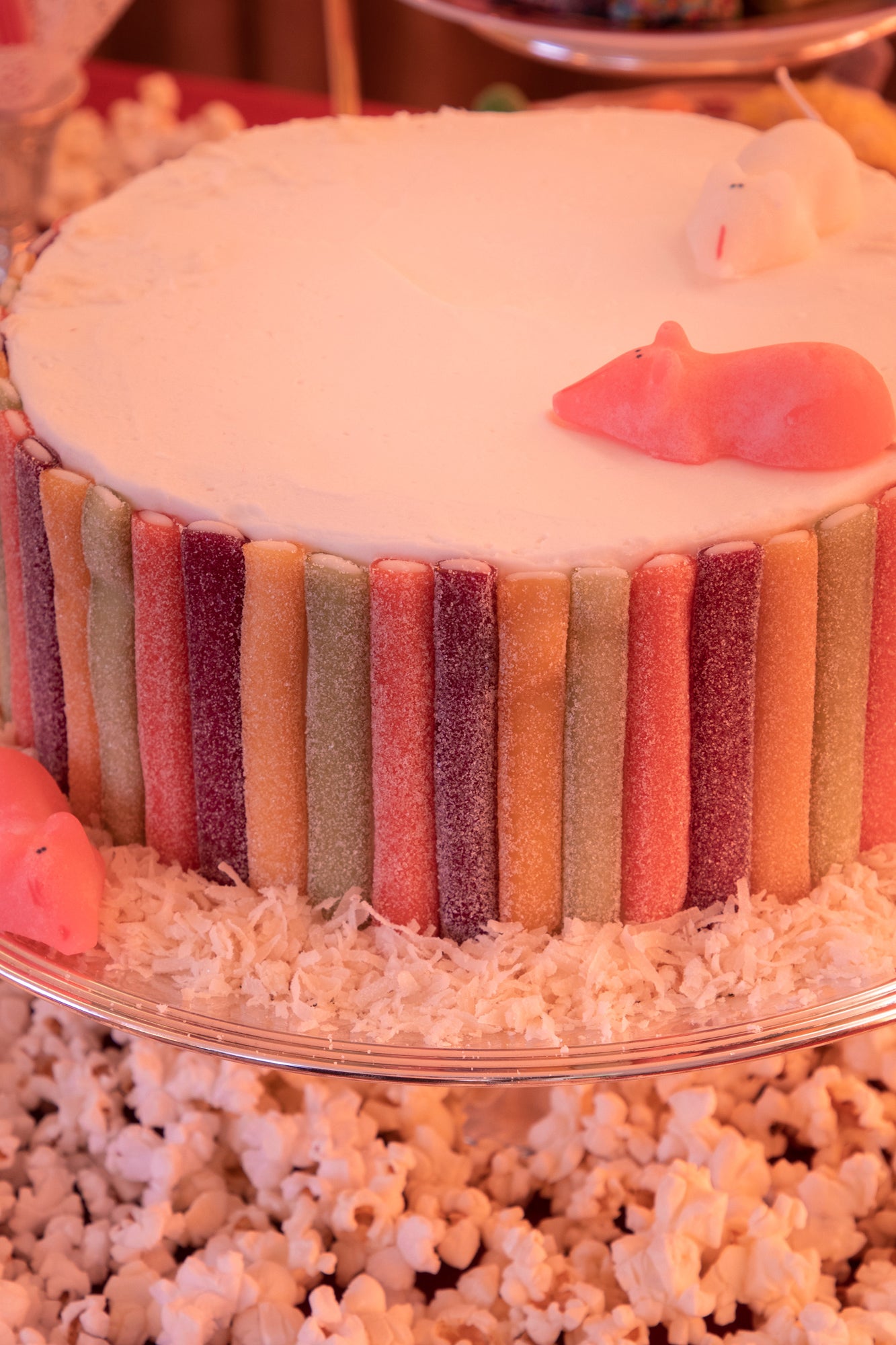 Pink and white sugar mice.