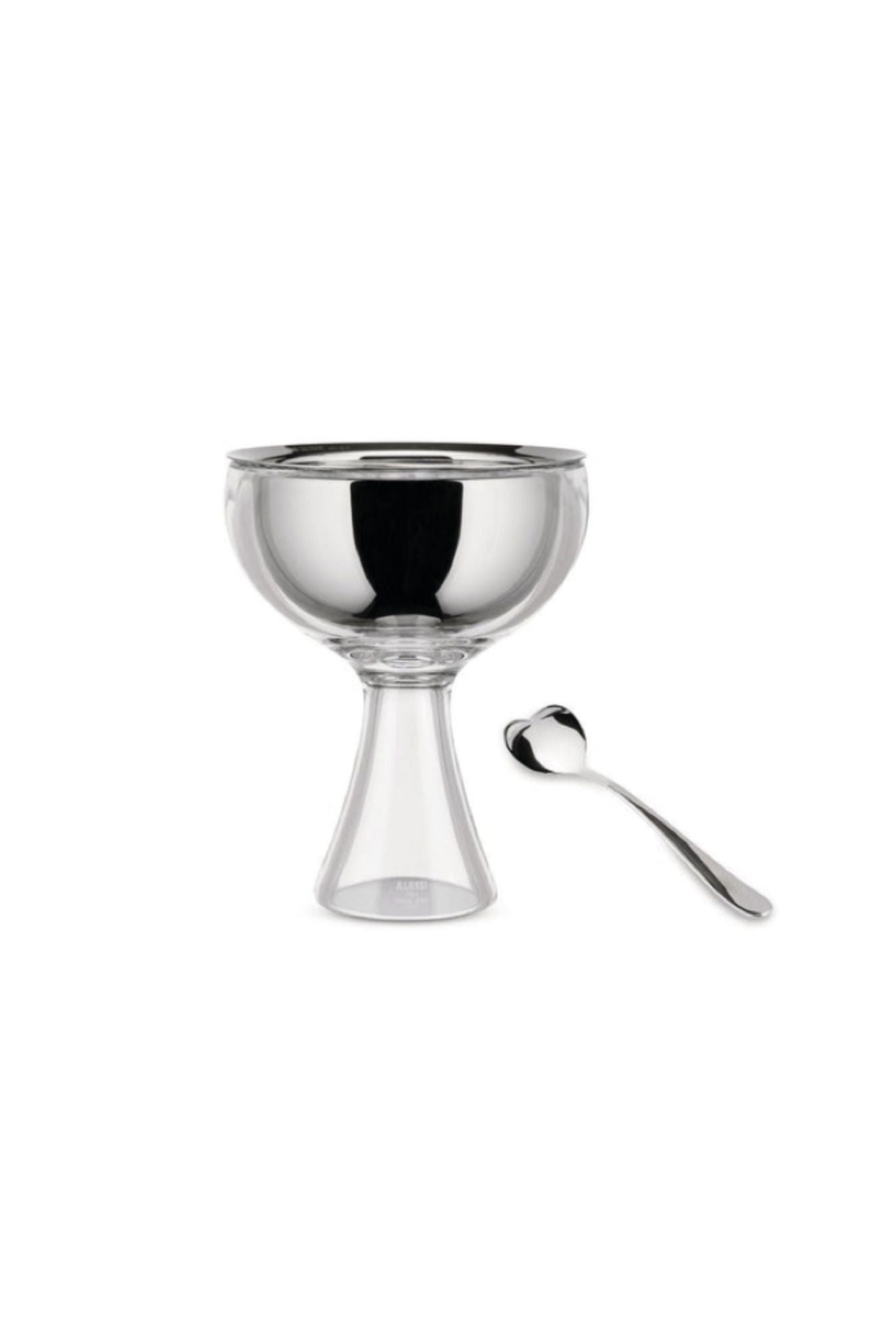 Acrylic ice cream compote and spoon.