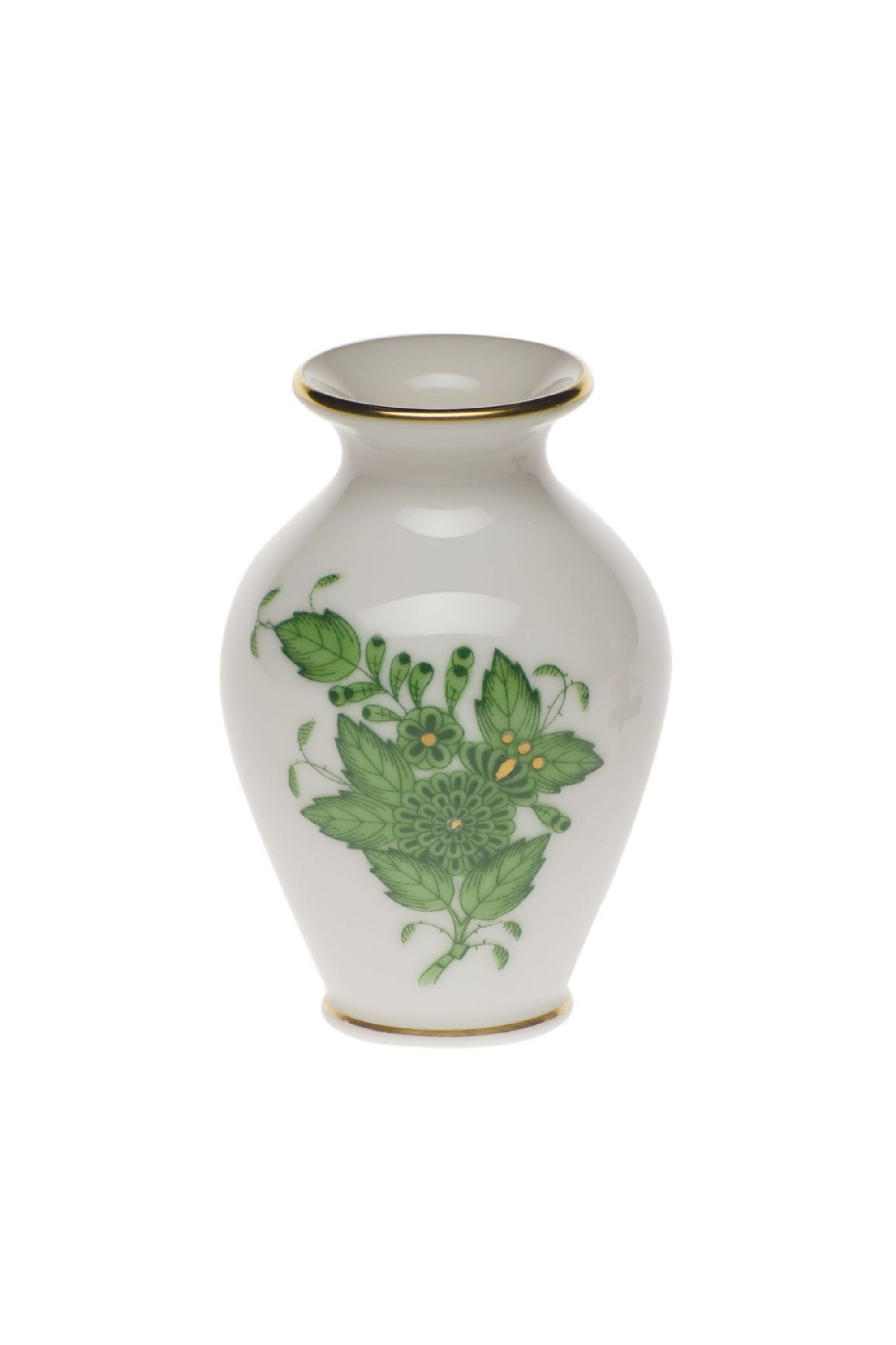 Chinese green floral vase.