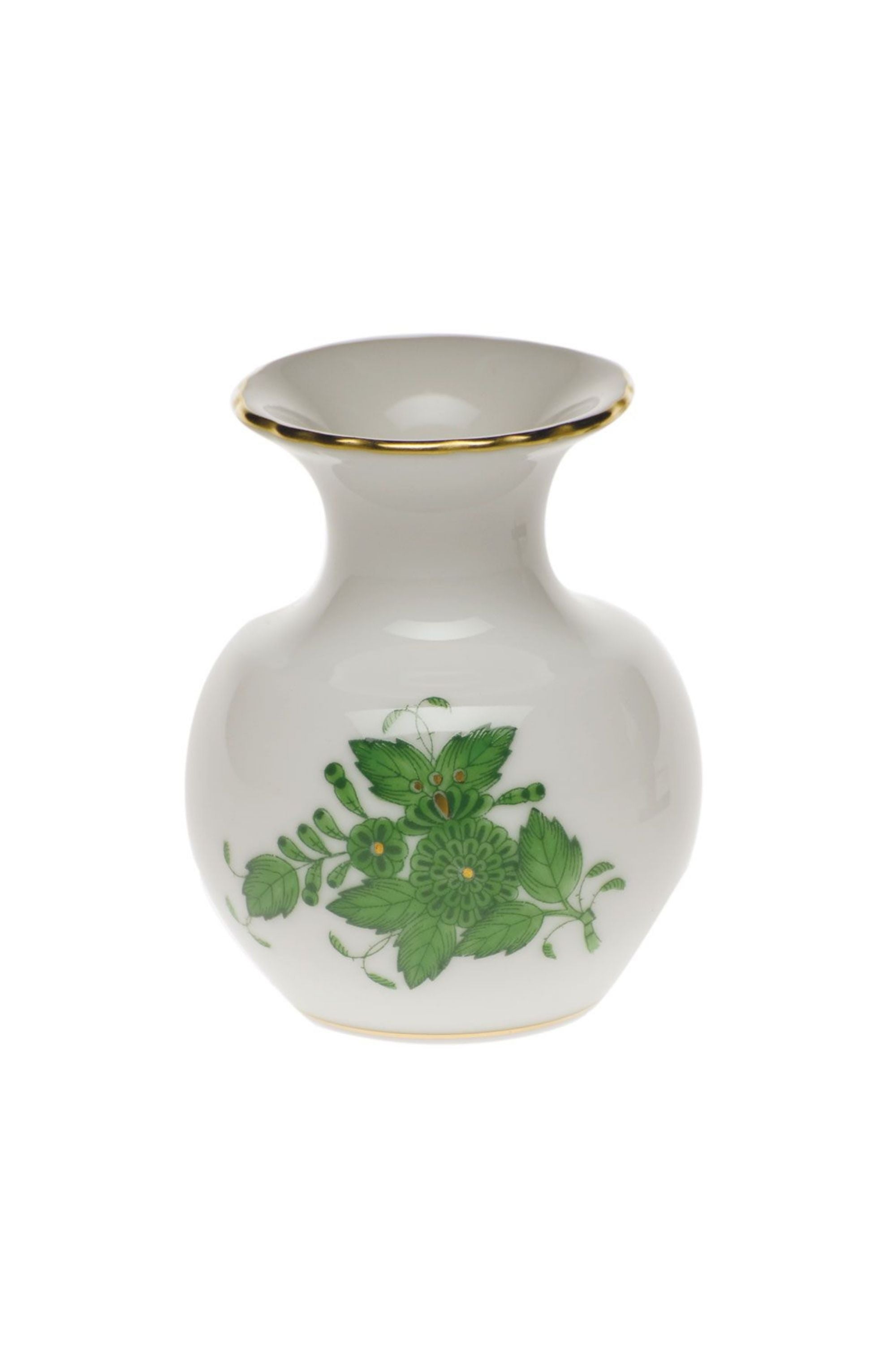 Chinese green floral vase.