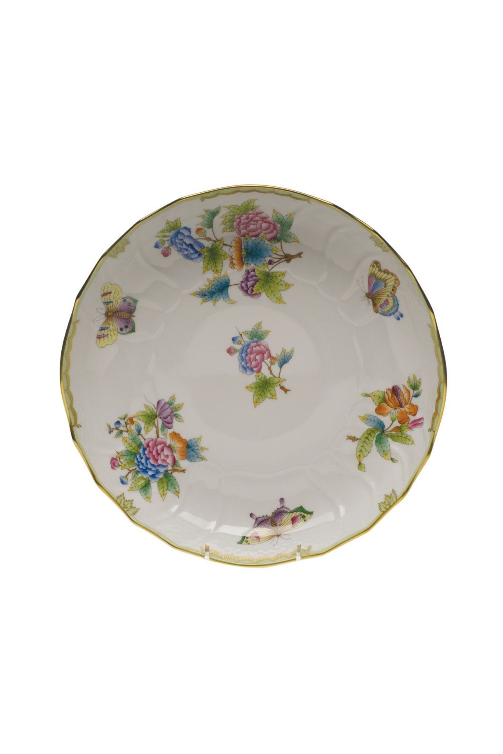 Porcelain serving dishes. The original set, introduced in 1851 at the First World Exhibition in London, was purchased by Queen Victoria herself. Subsequently named for her, this Chinese-influenced pattern demands the skills of Herend's most talented and experienced painters.
