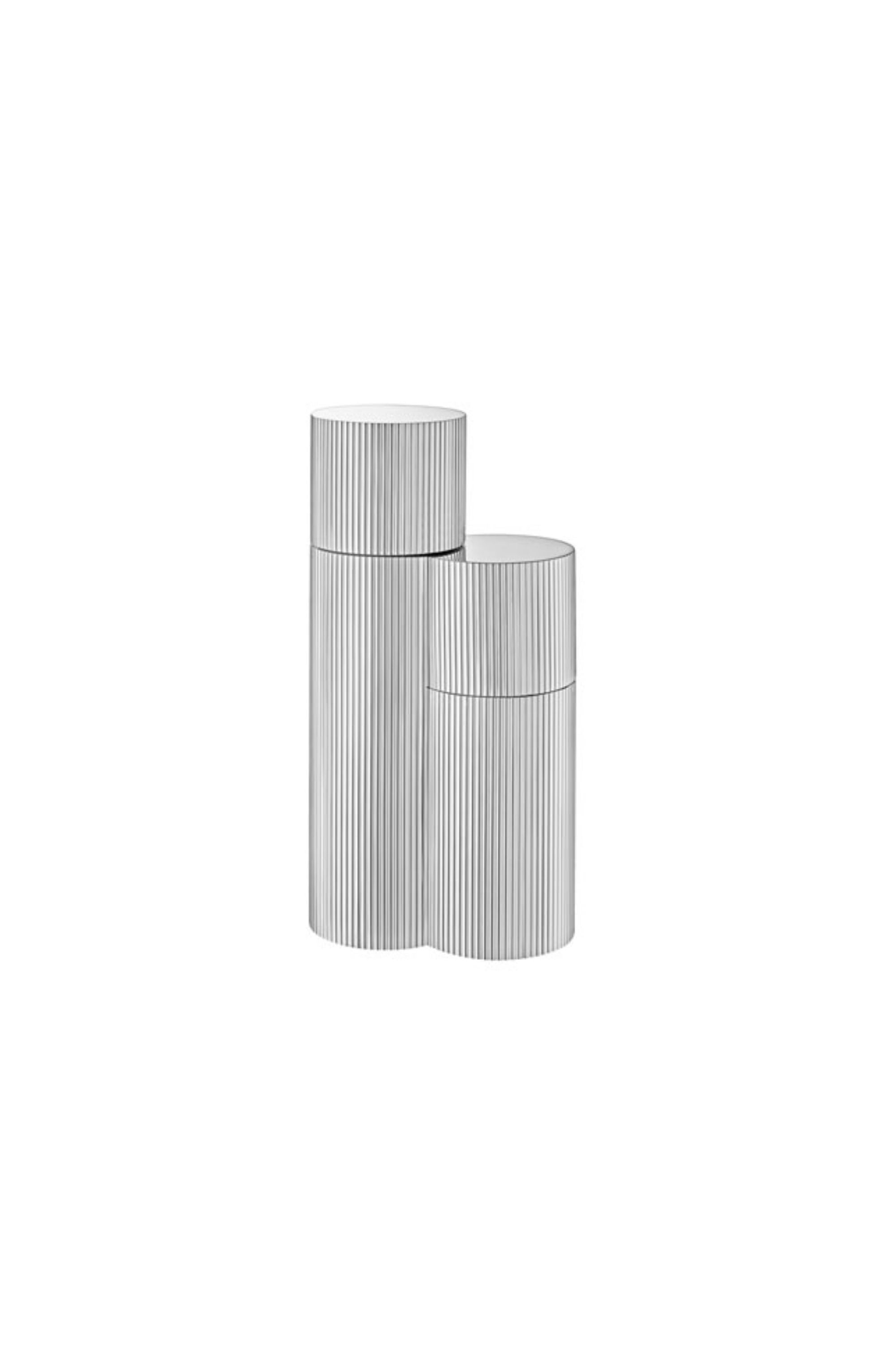 American walnut and silver mills designed by Grégoire de Lafforest for Puiforcat.