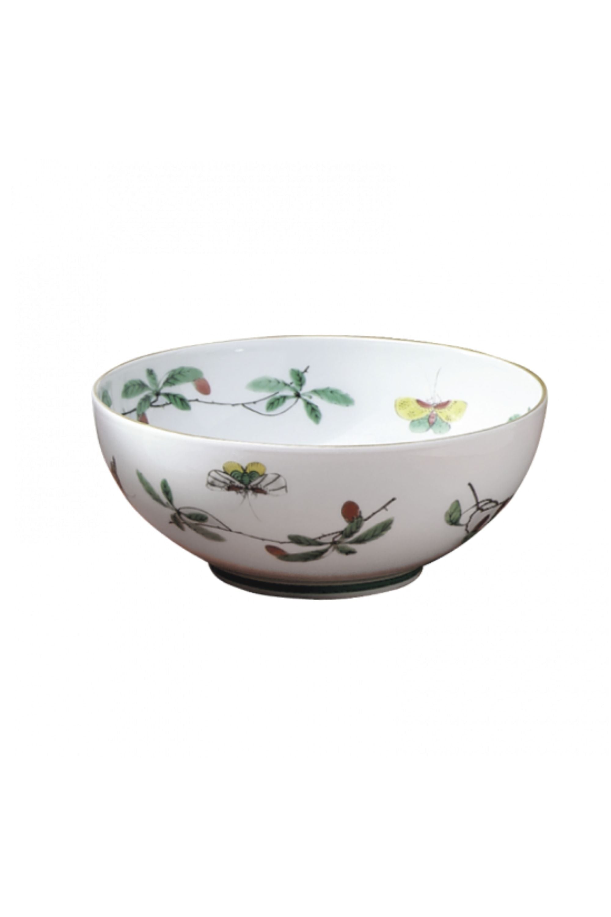 Serving dishes. This graceful design, with its leaves, berries, and butterflies, was derived directly from antique Chinese Palace porcelain.