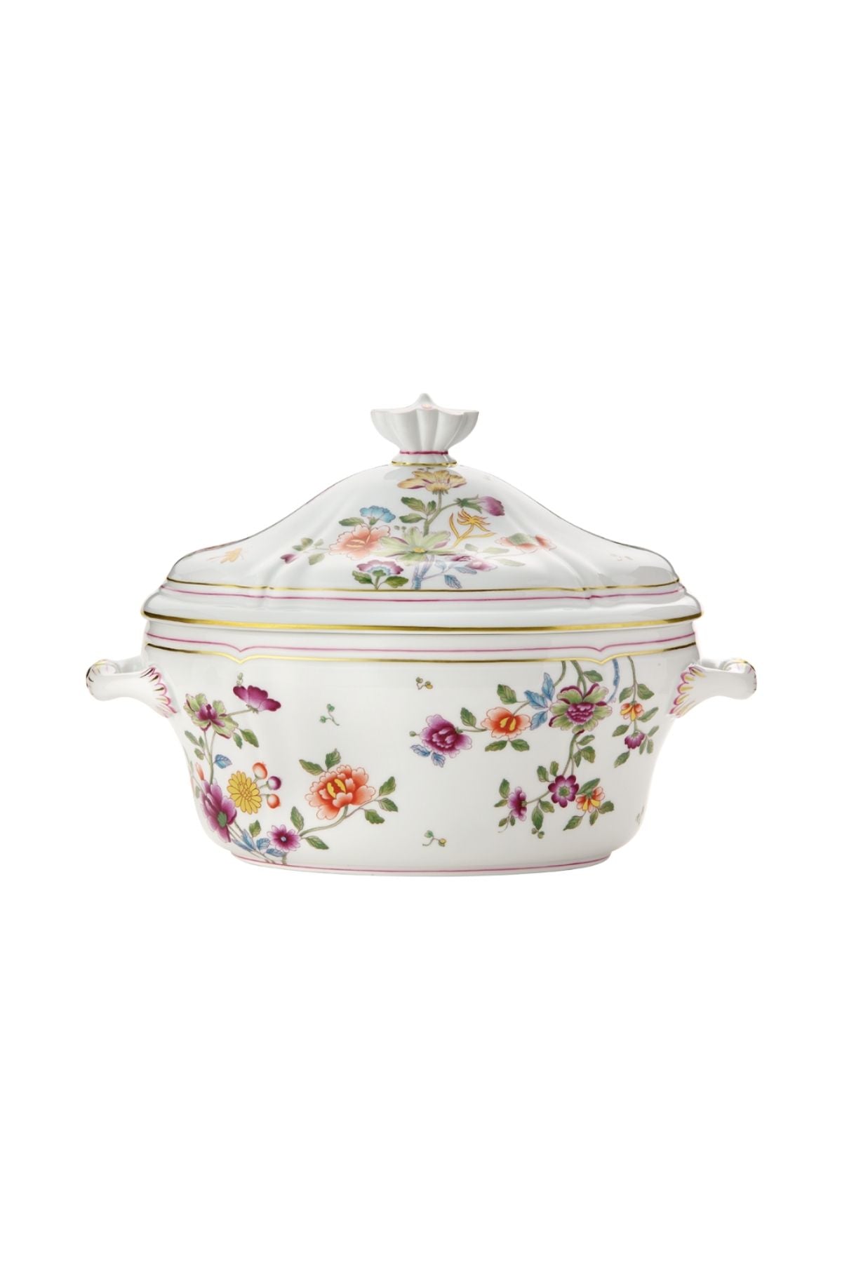 Flatware inspired by flowers in the European 1750 “La Primavera” decoupage with the flowers like Japanese and Chinese Imperial Kimono decorations.