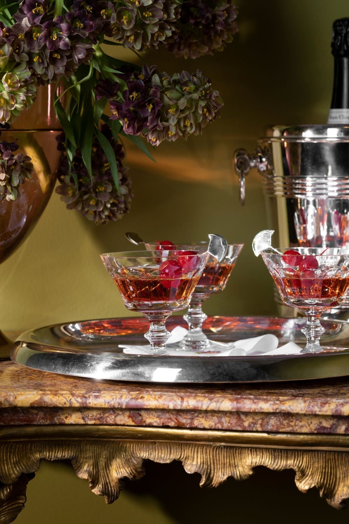 Crystal Champagne Coupe. The Caton glasses from Saint-Louis date back to 1877.